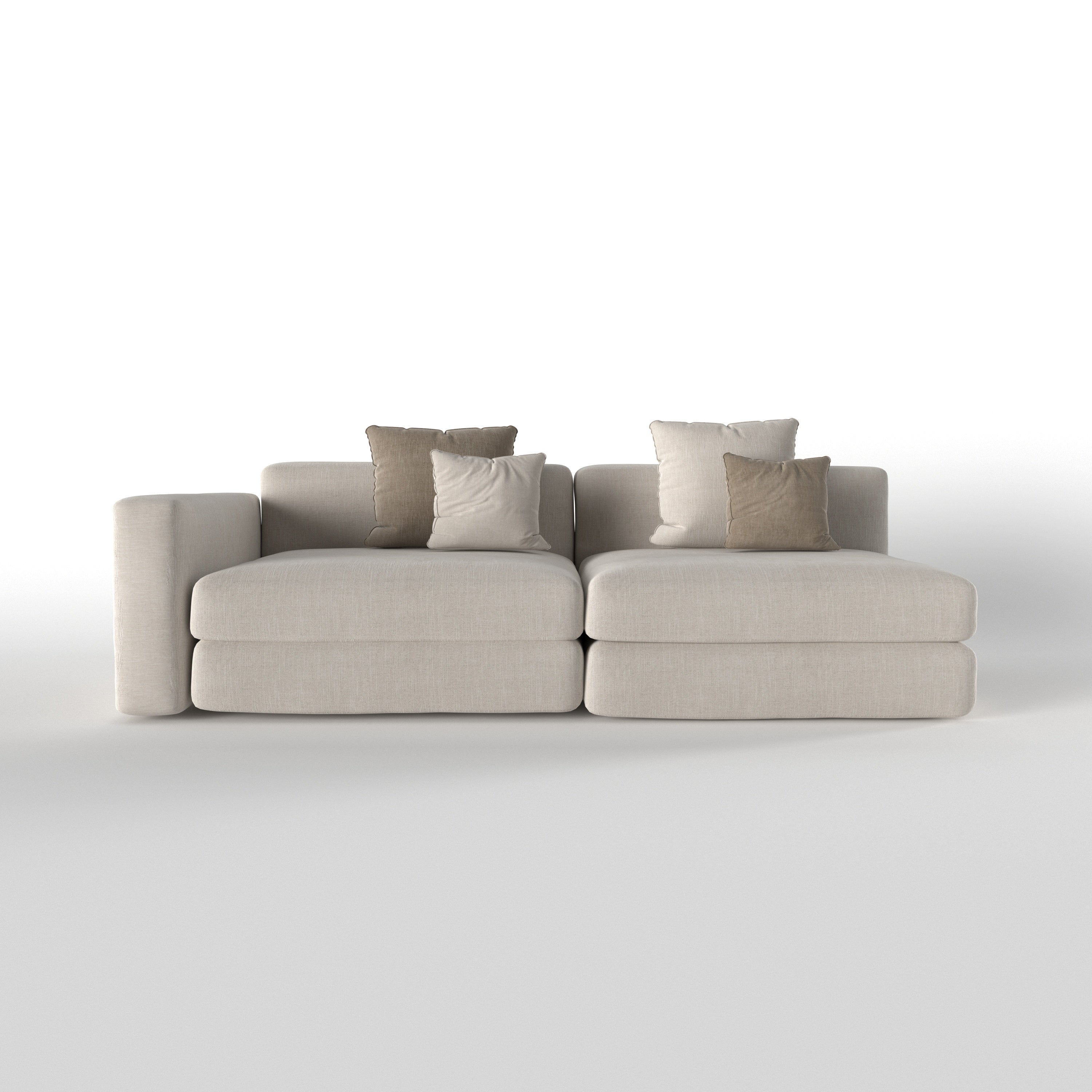 Modular Lounge Sofa with Convertible Chaise Configuration Sofa cum bed