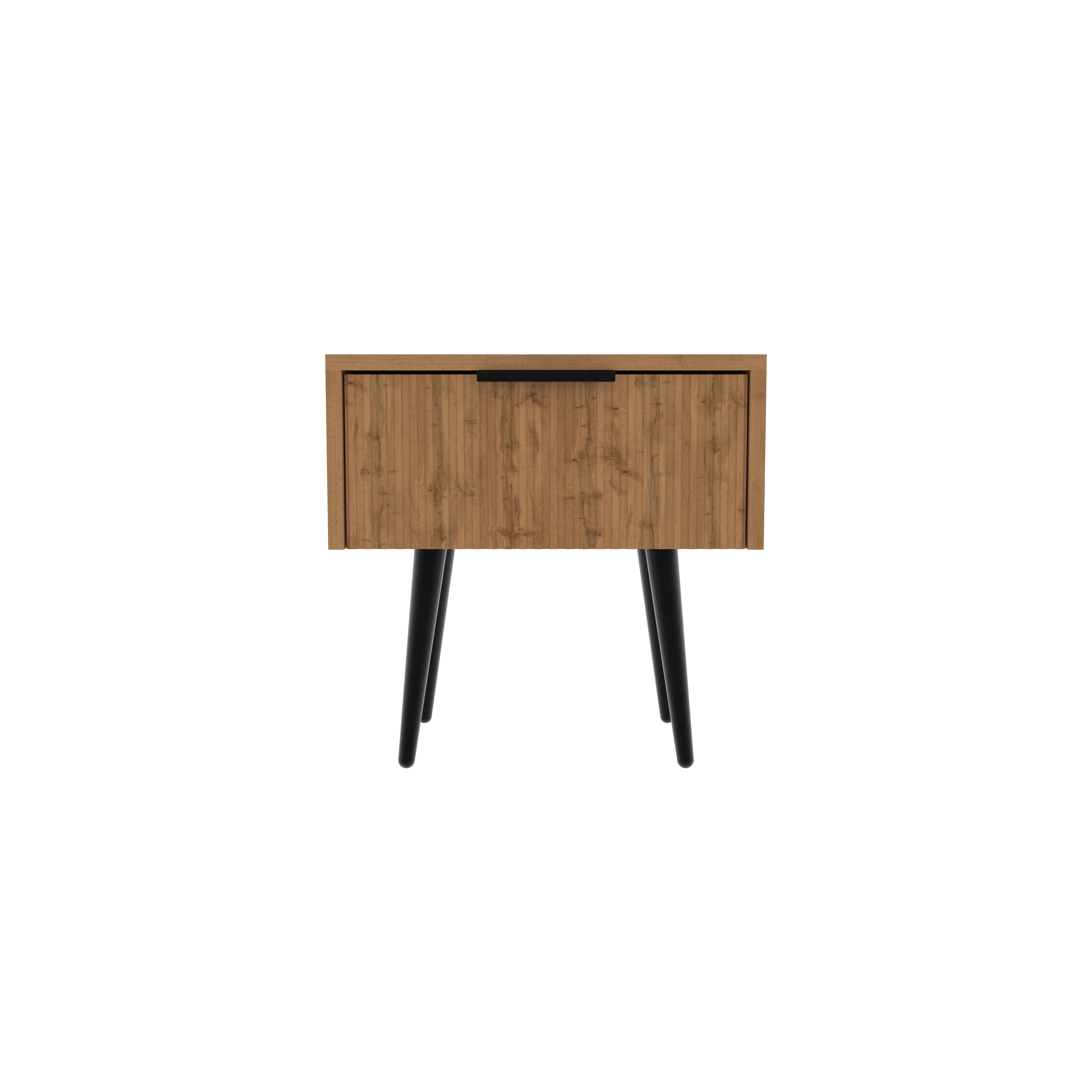 Modern Single Drawer Bedside Table with Wood Finish Bedside