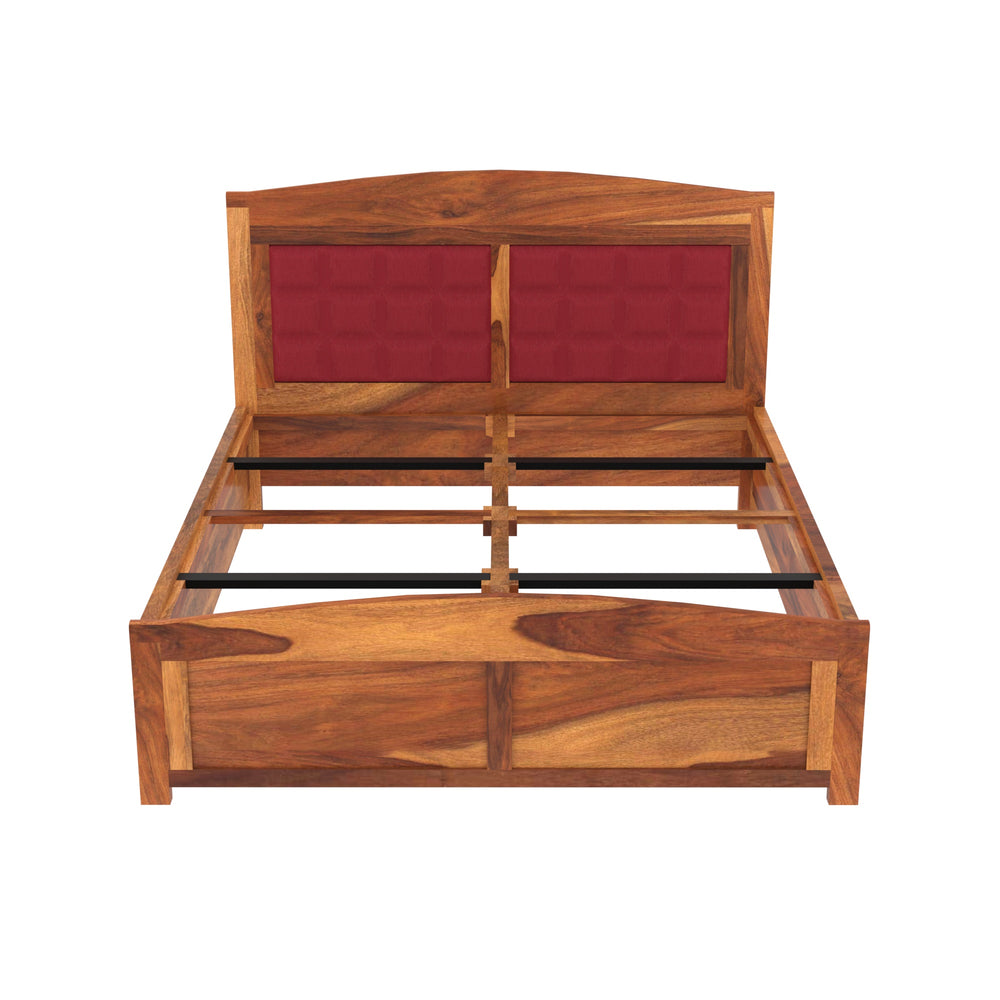 Wooden Classical Upholstered Bed (Sheesham Wood)