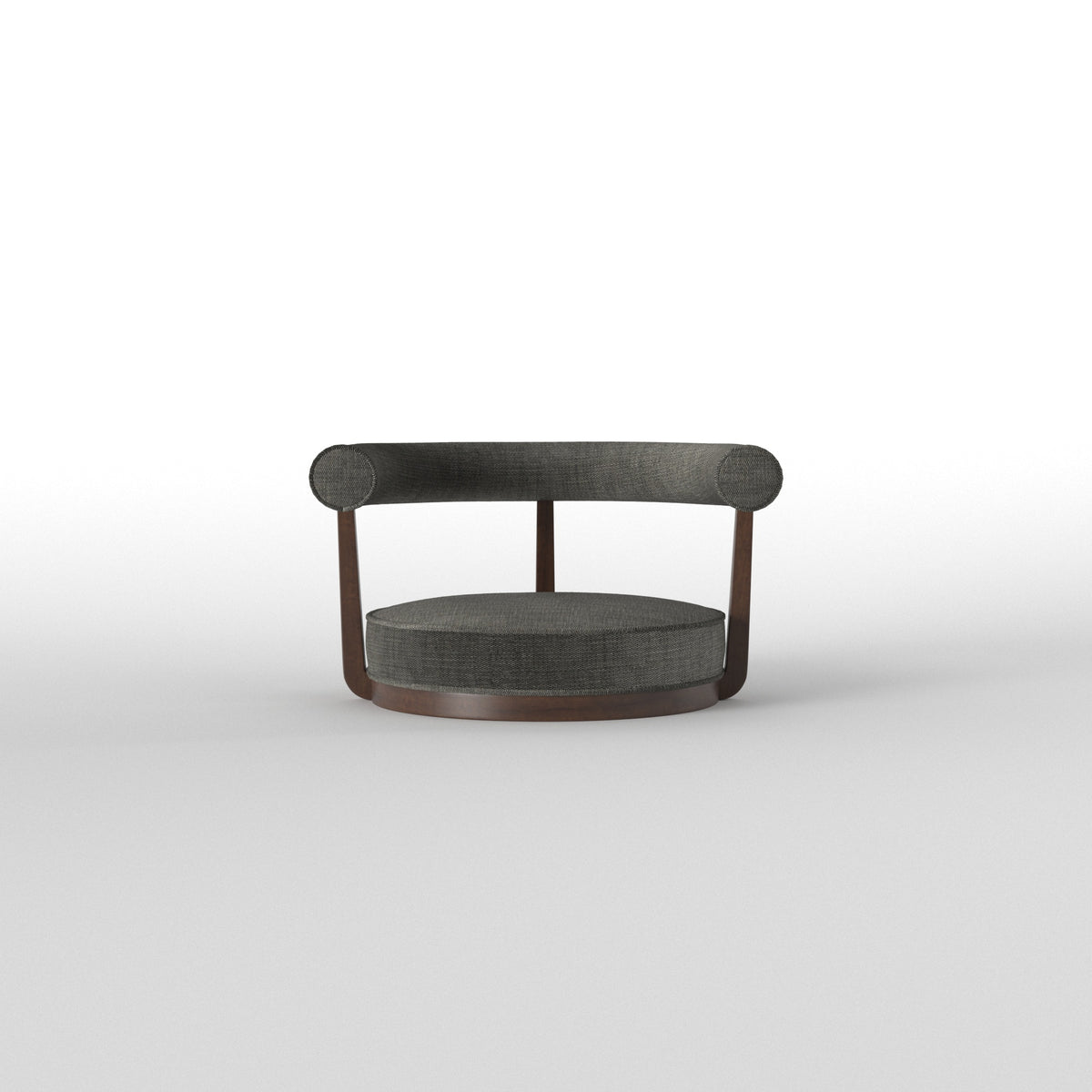 Elongated Oval Dining Table with Curved Low-Profile Seating Japanese Dining Set