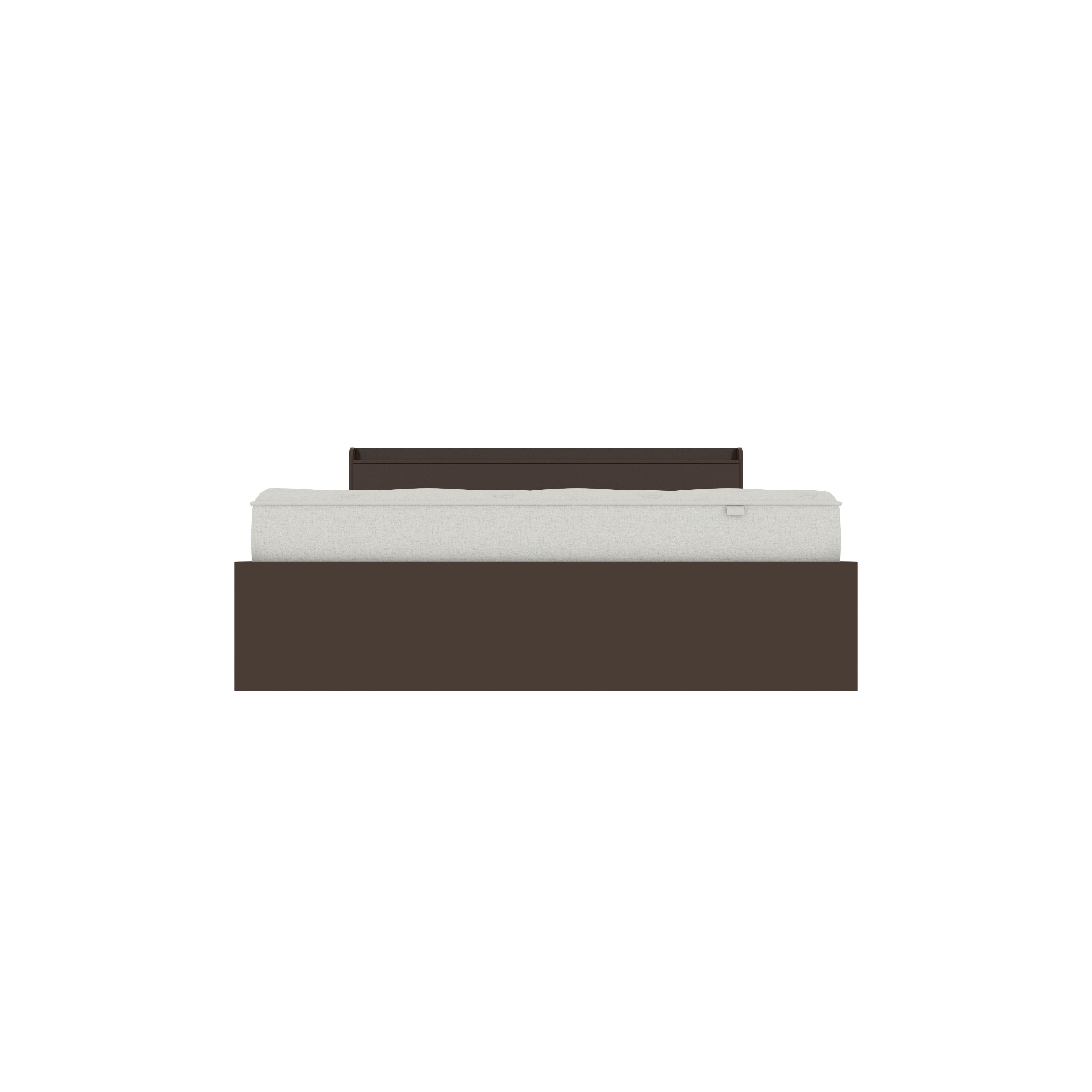 Classic Box Bed with Elegant Curved Headboard – Rich Brown Finish Bed
