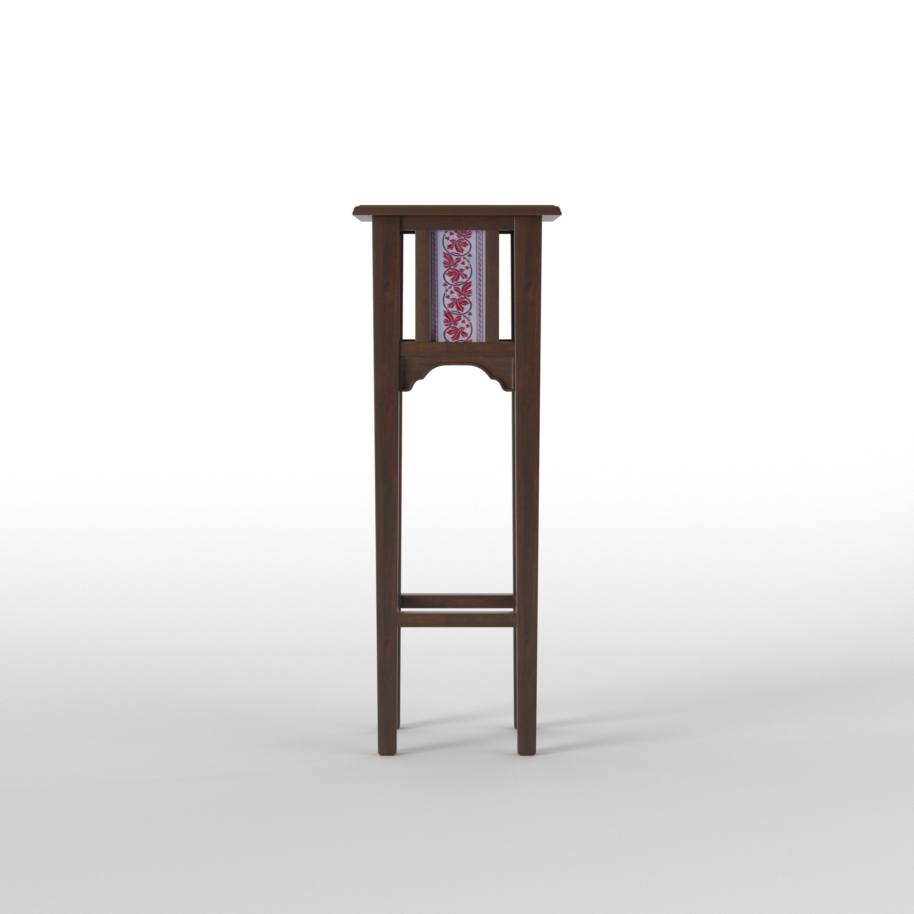 Elegant Tall Pedestal Plant Stand with Decorative Accents End Table
