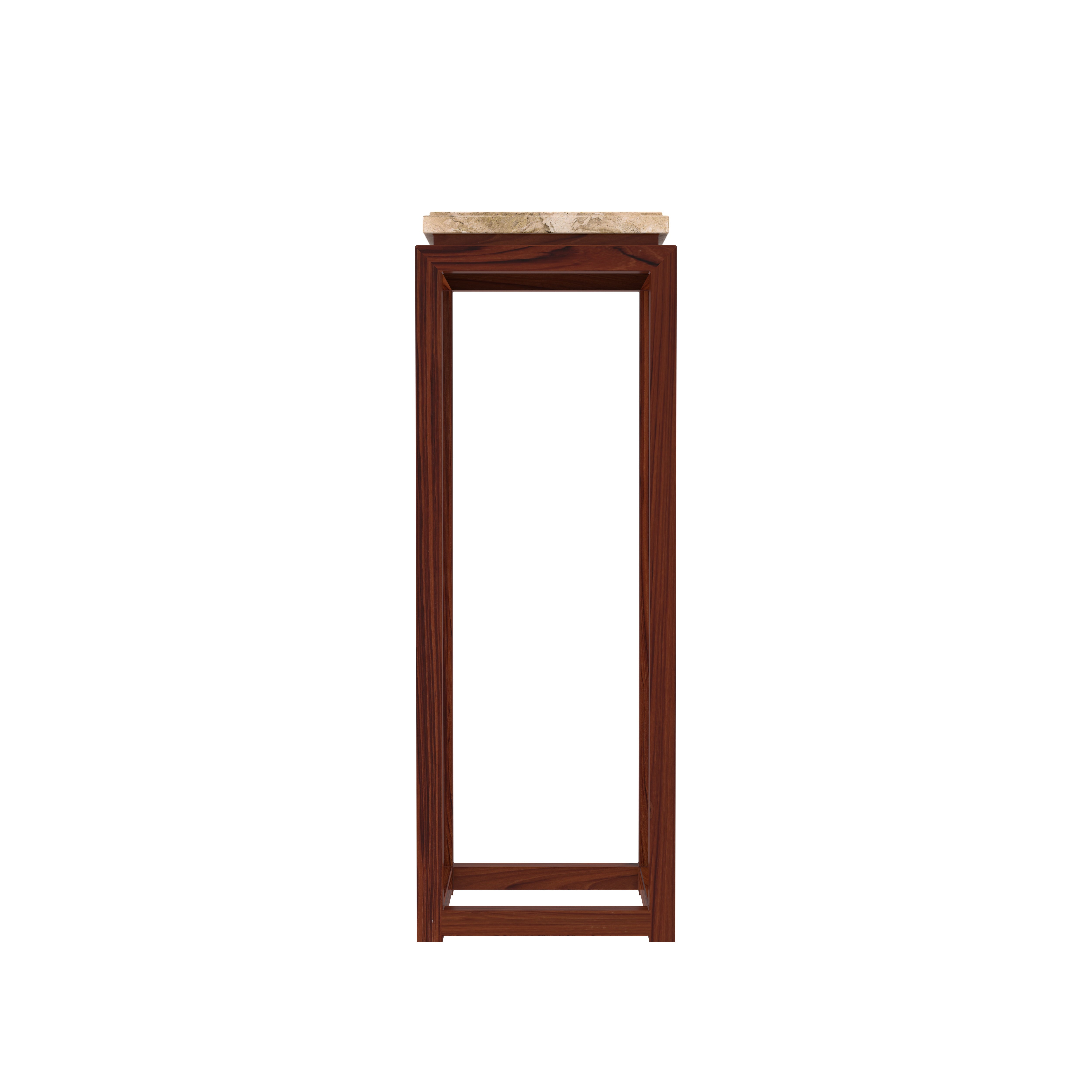 Tall Minimalist Pedestal with Contrasting Top End Table