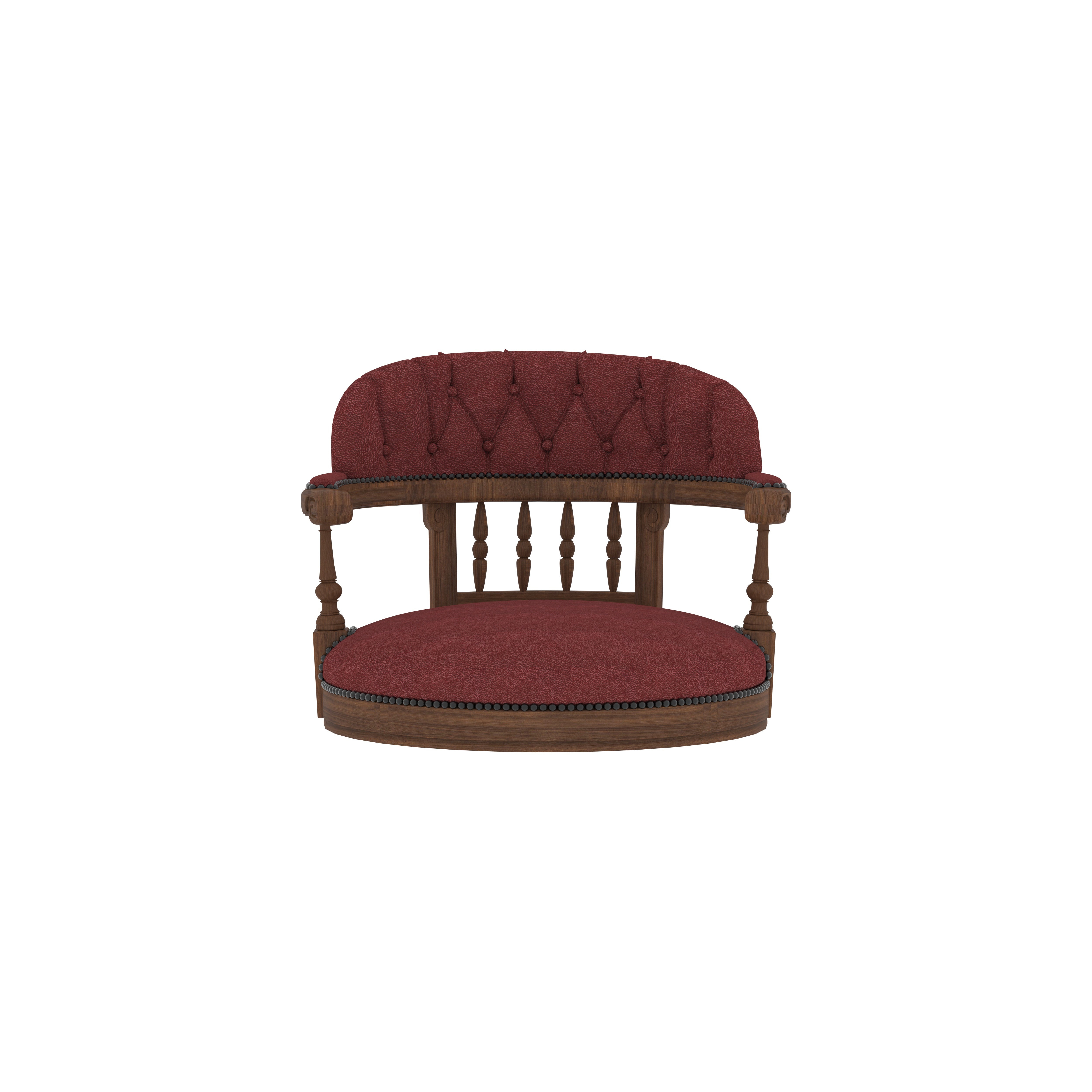 Handcrafted Oval Dining Set - Traditional Wooden Chairs with Red Upholstery (6 Seater) Japanese Dining Set