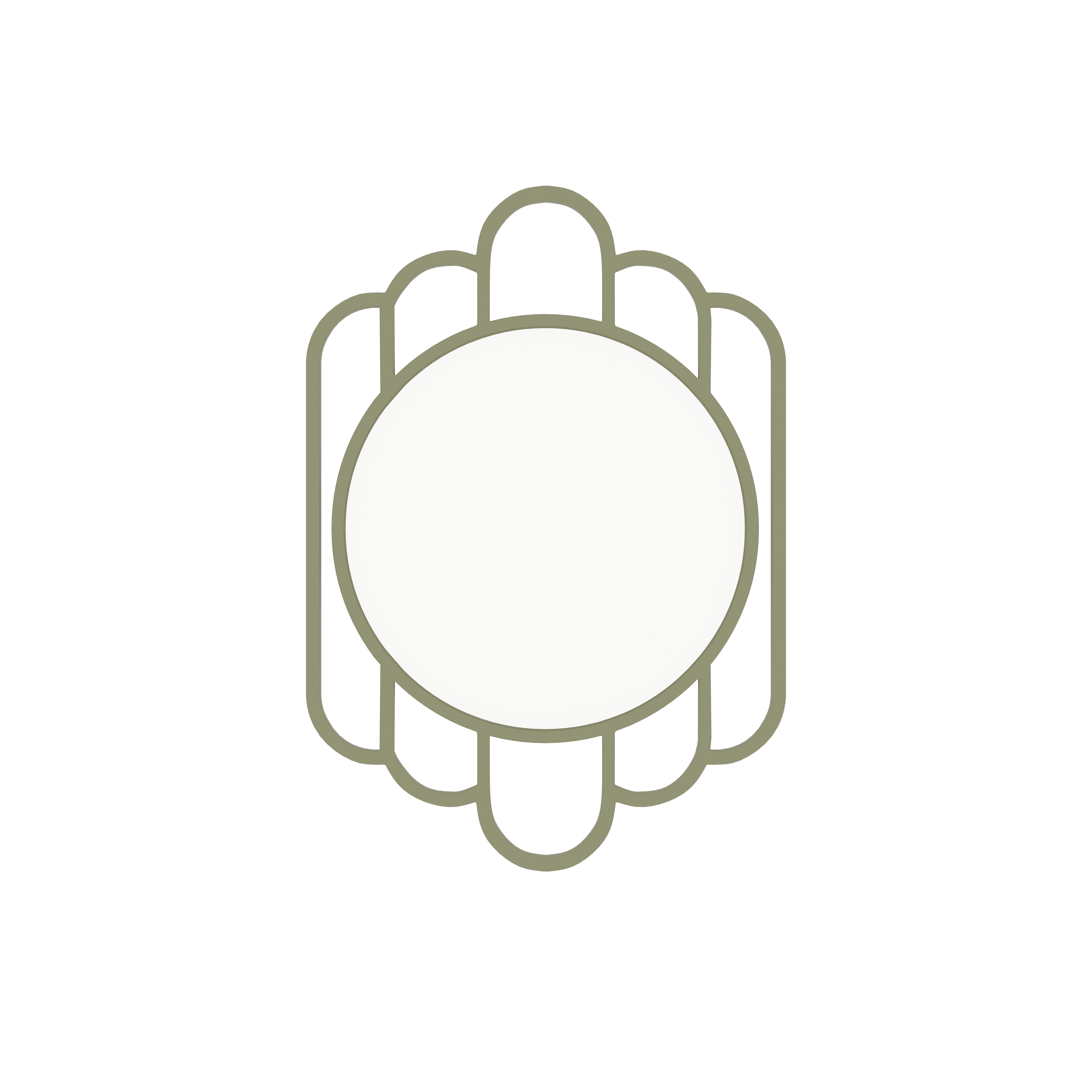 Scalloped Frame Decorative Wall Mirror - Sage Green Mirror