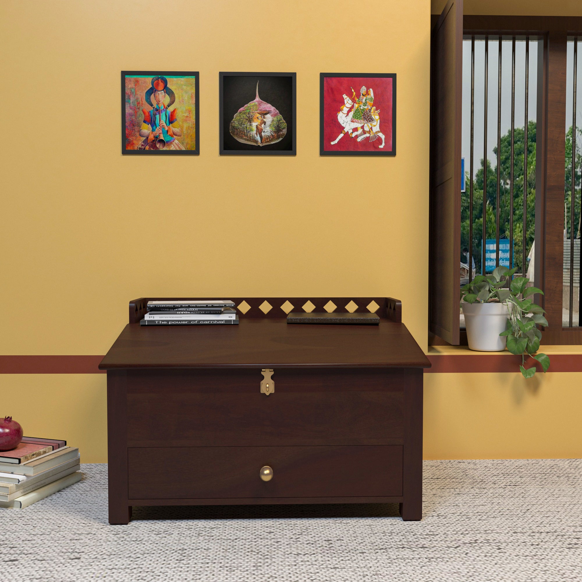 Heritage Bold Brown Finished Wooden Handmade Lapdesk Lapdesk
