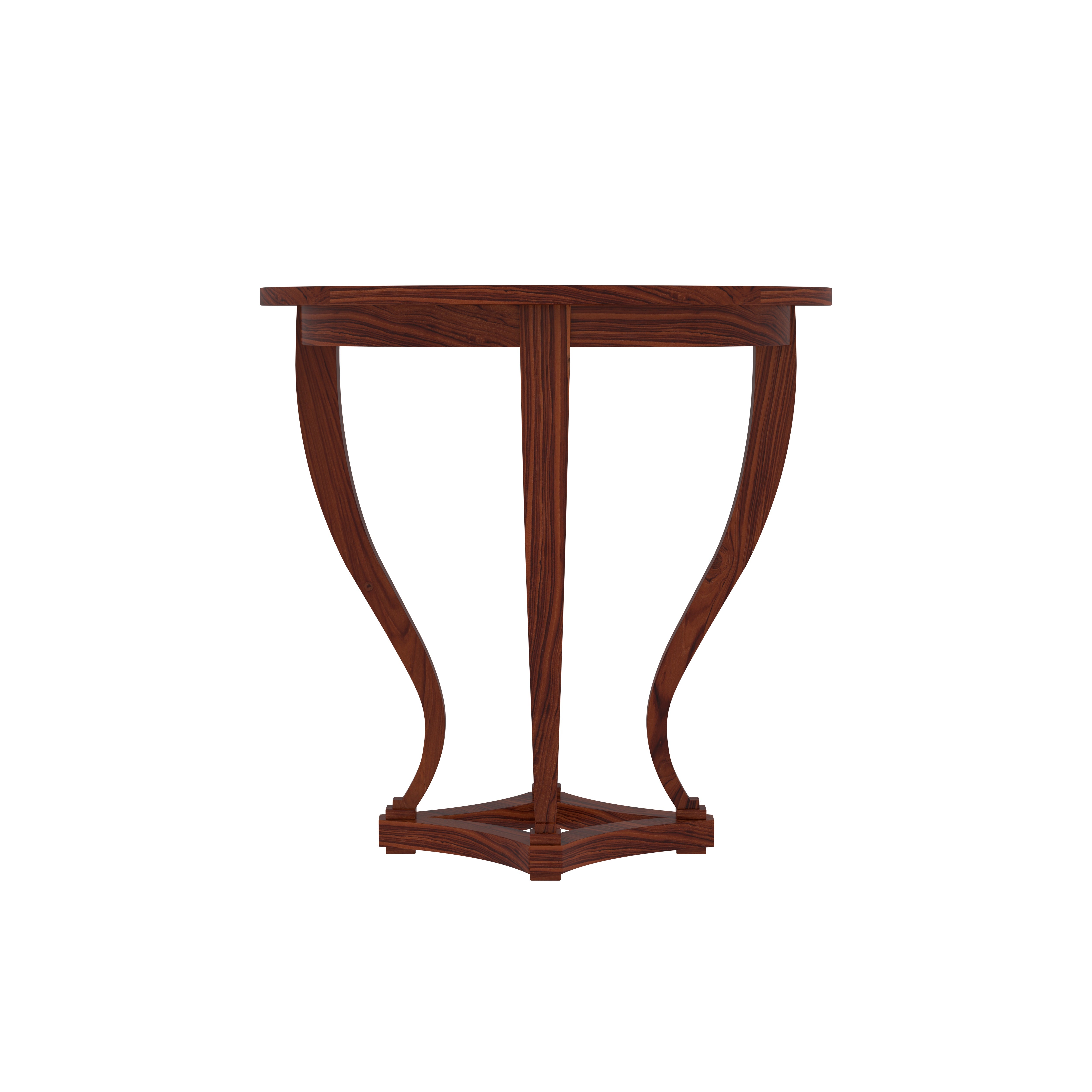 Round Side Table with Curved Cabriole Legs End Table