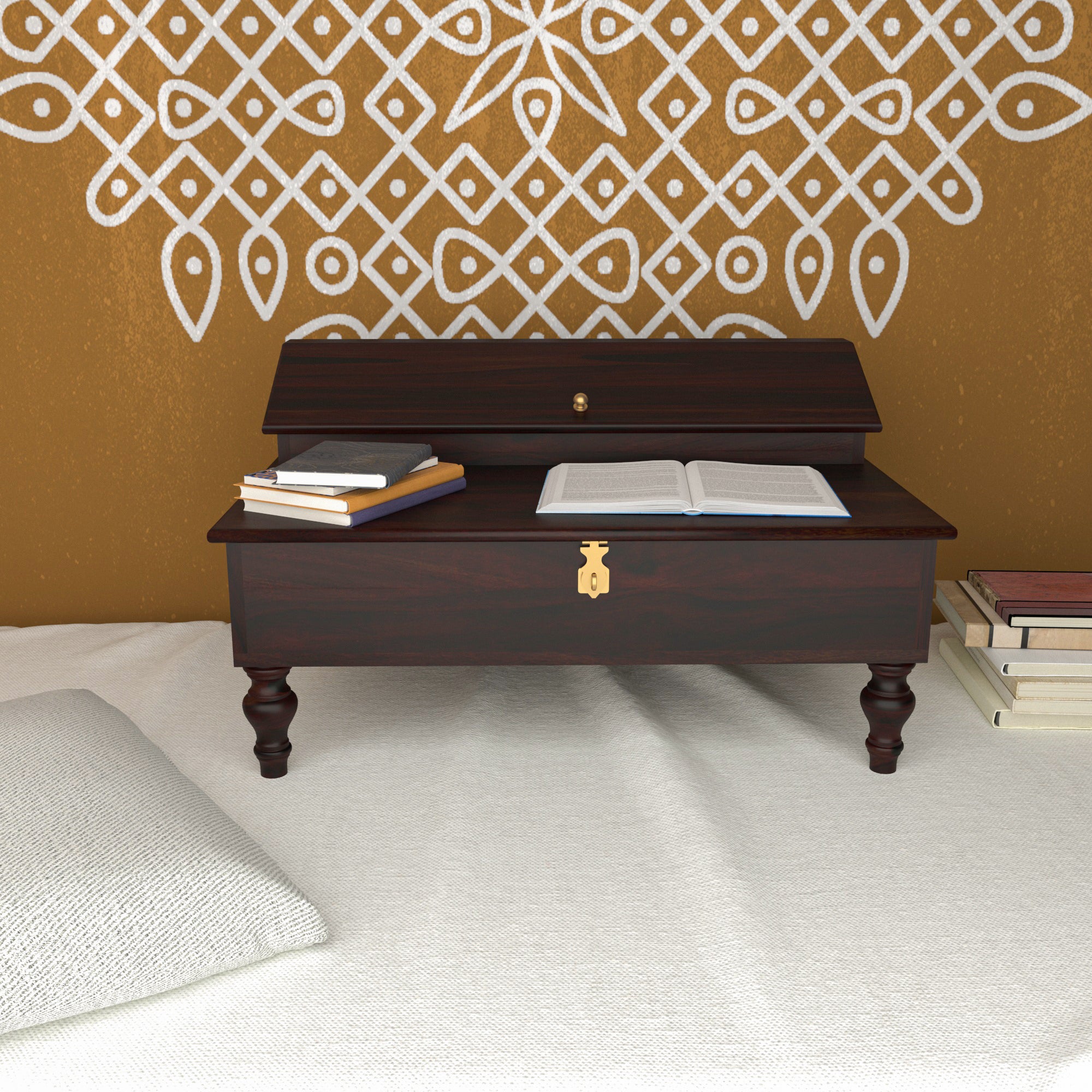 Dark Classic Mahogany Wooden Handmade Lapdesk Lapdesk