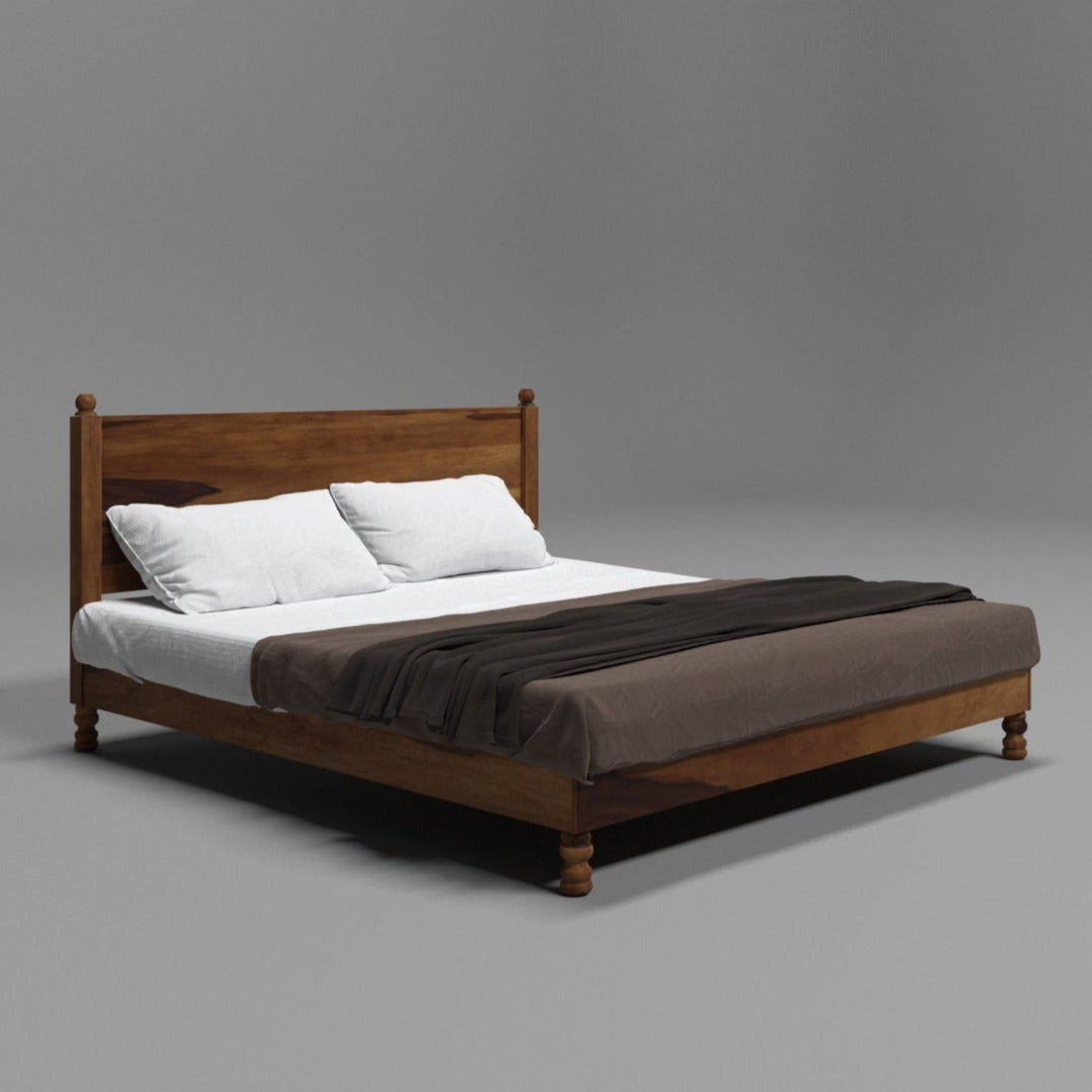 Natural tone sheesham wood classical Bed Bed