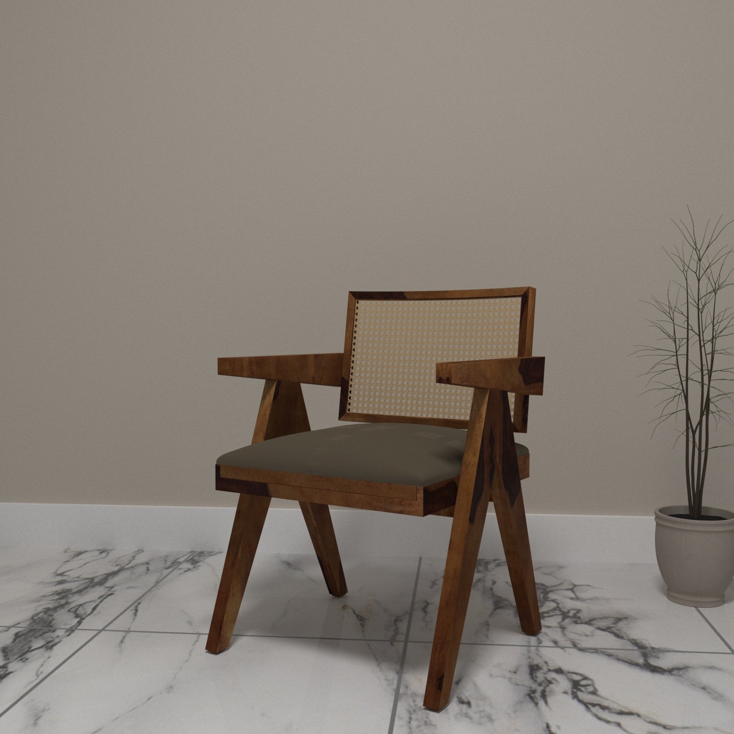 Southern Solid Wood Dark Natural Director's Arm Chair Arm Chair