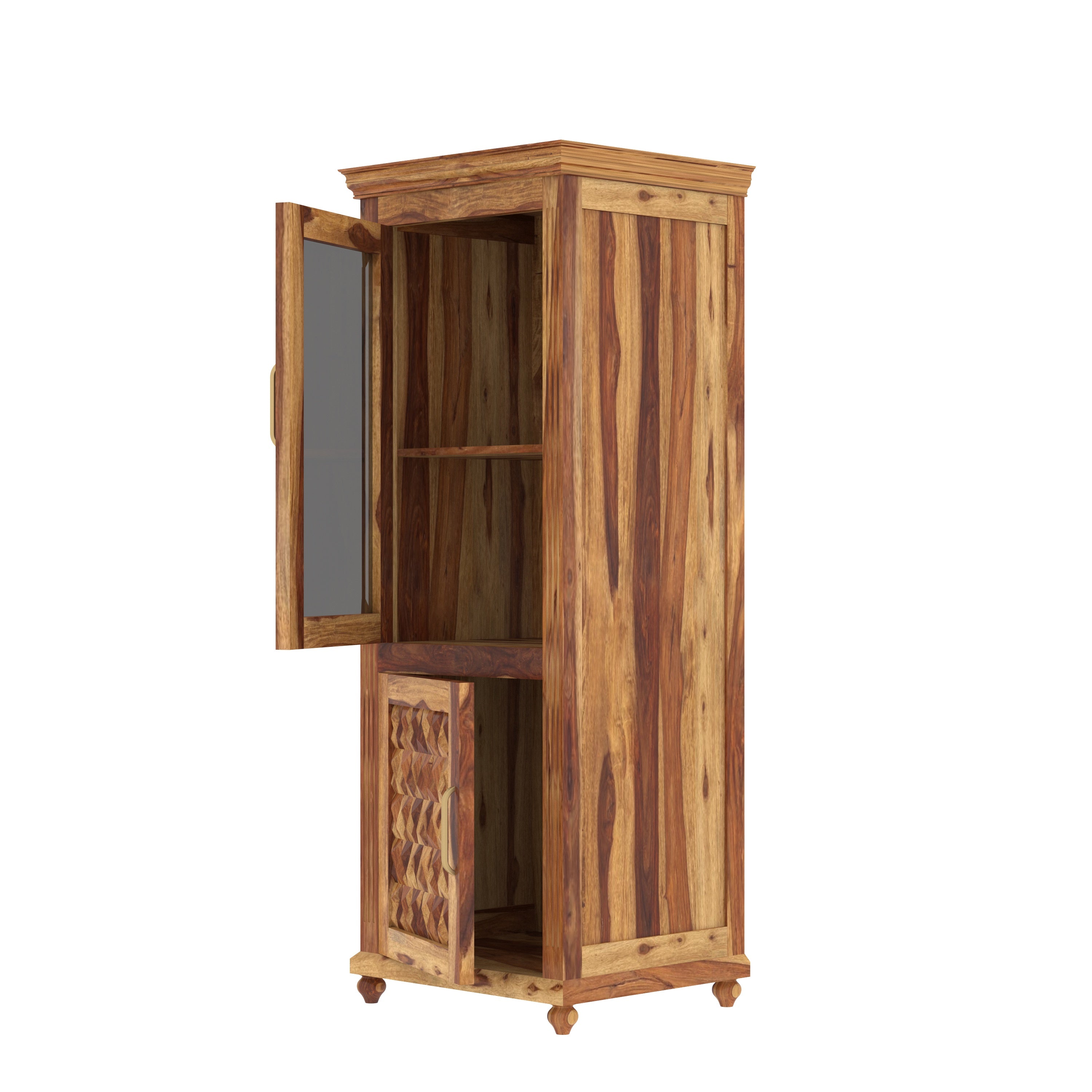 Elegant Classic Sheesham Finished Wooden Handmade Storage Cabinet Cupboard