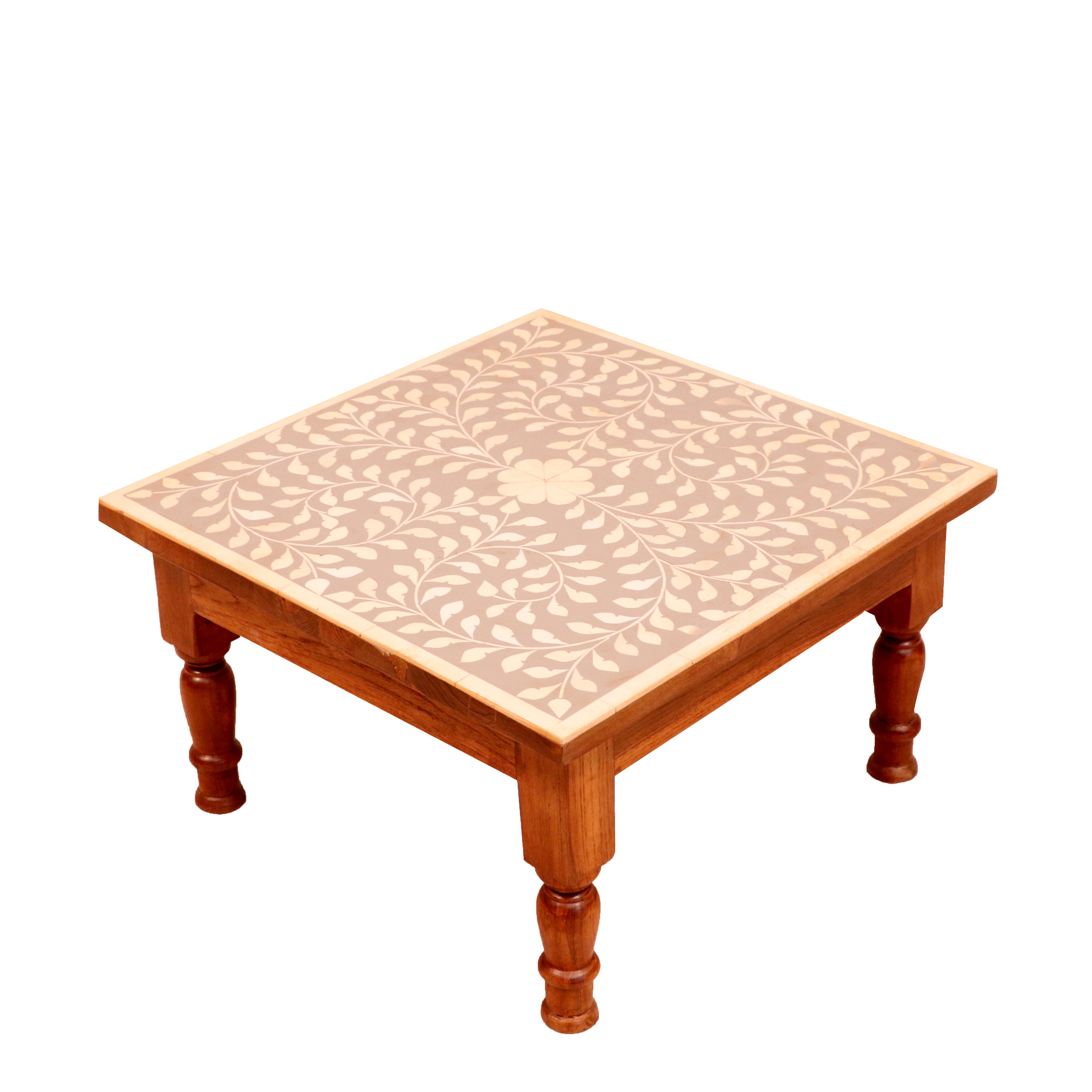 Traditional Montage Old Inlay Handmade Classic Wooden Bajot for Home Bajot