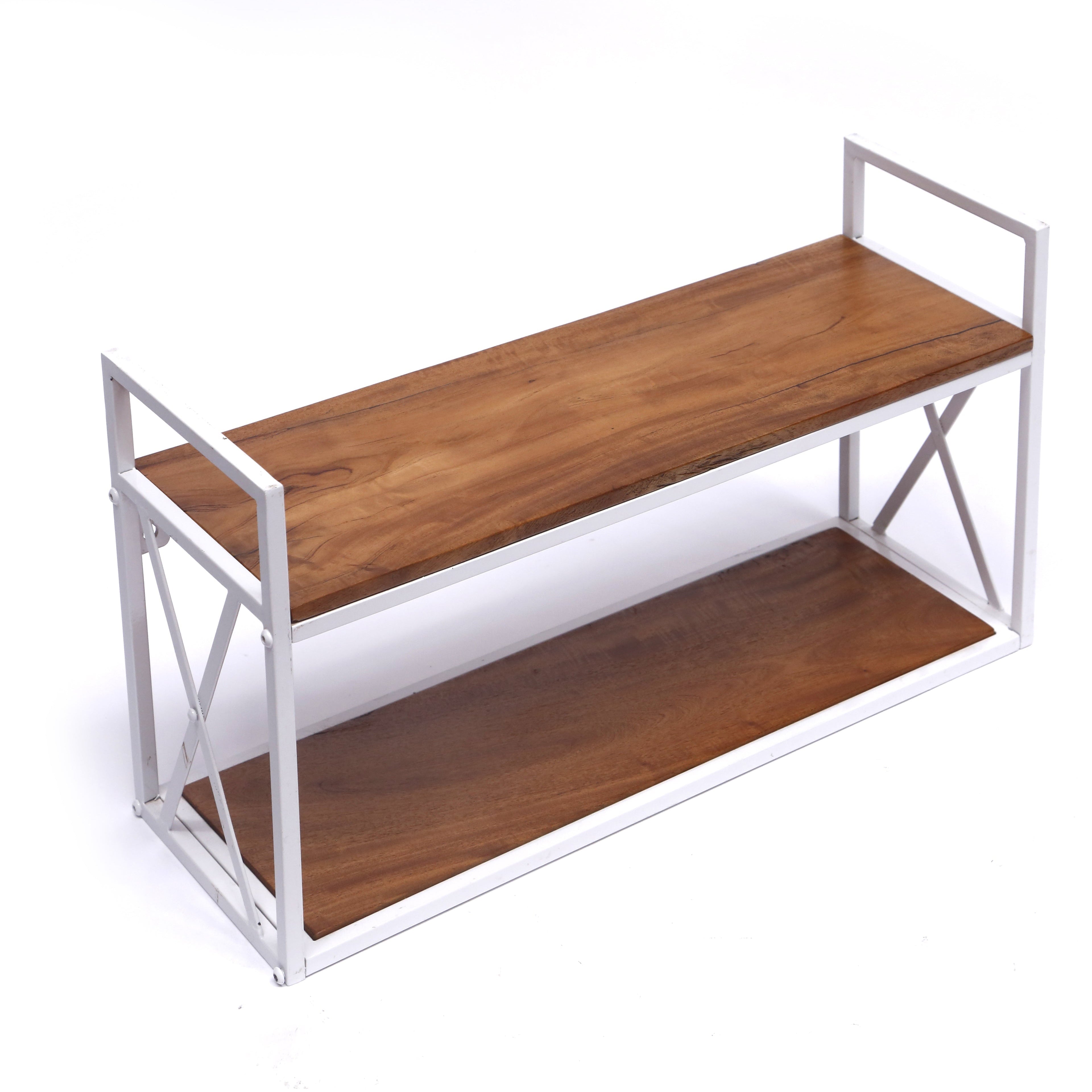 Wooden Wall Rack with Iron Frame Rack