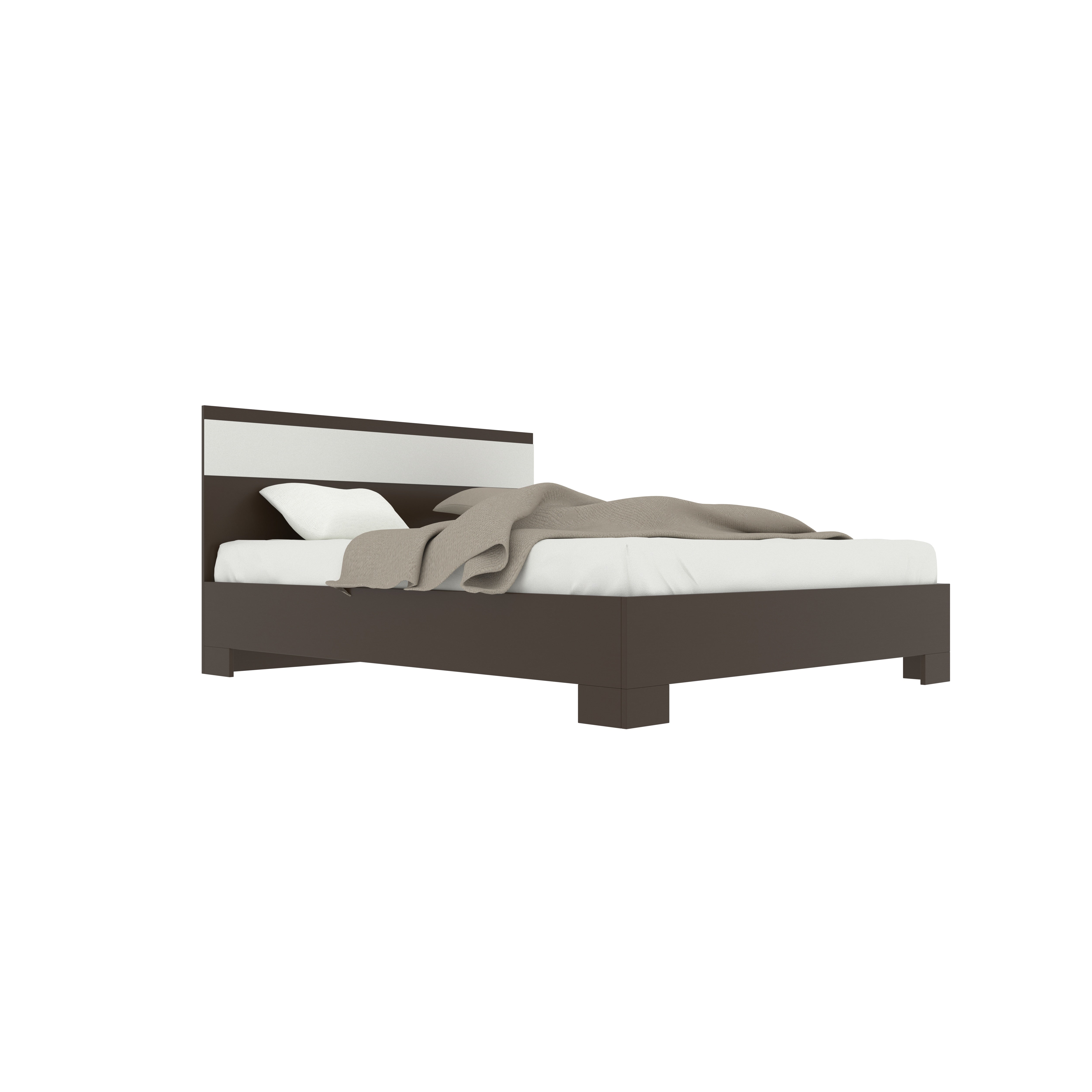 Modern Wooden Bed with Panel Headboard – Sleek and Sturdy Design Bed
