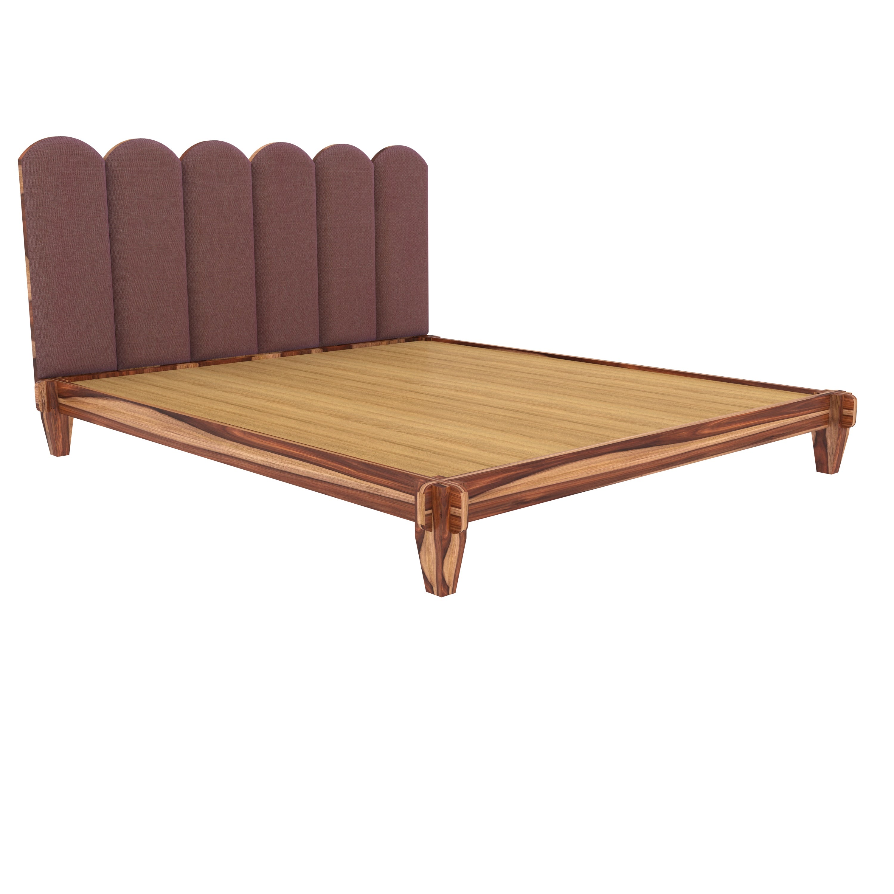 Solid wood upholstered Headboard Classic Design Bed (Sheesham wood) Bed