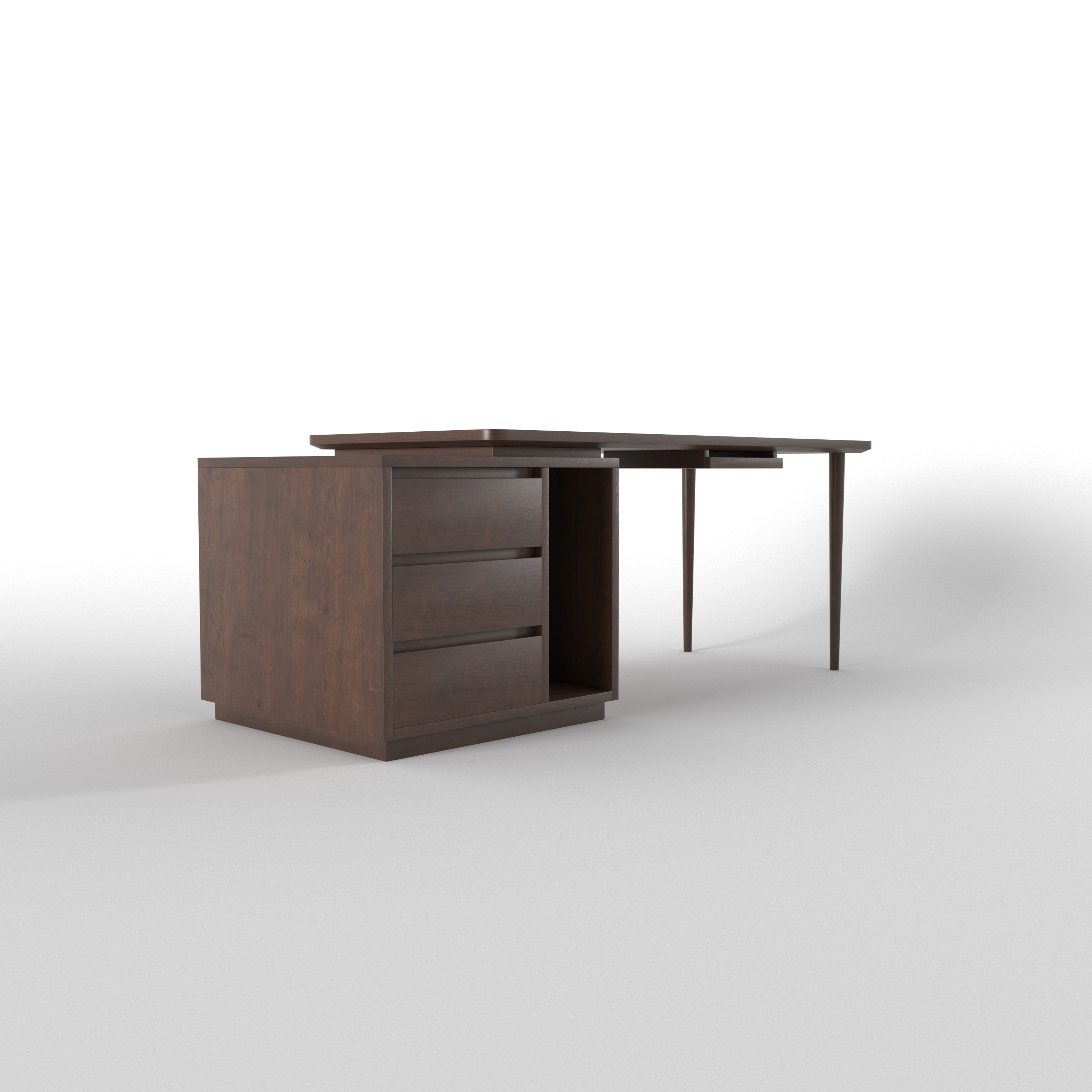 Executive Computer Desk with Storage Drawers & CPU Cabinet Study Table