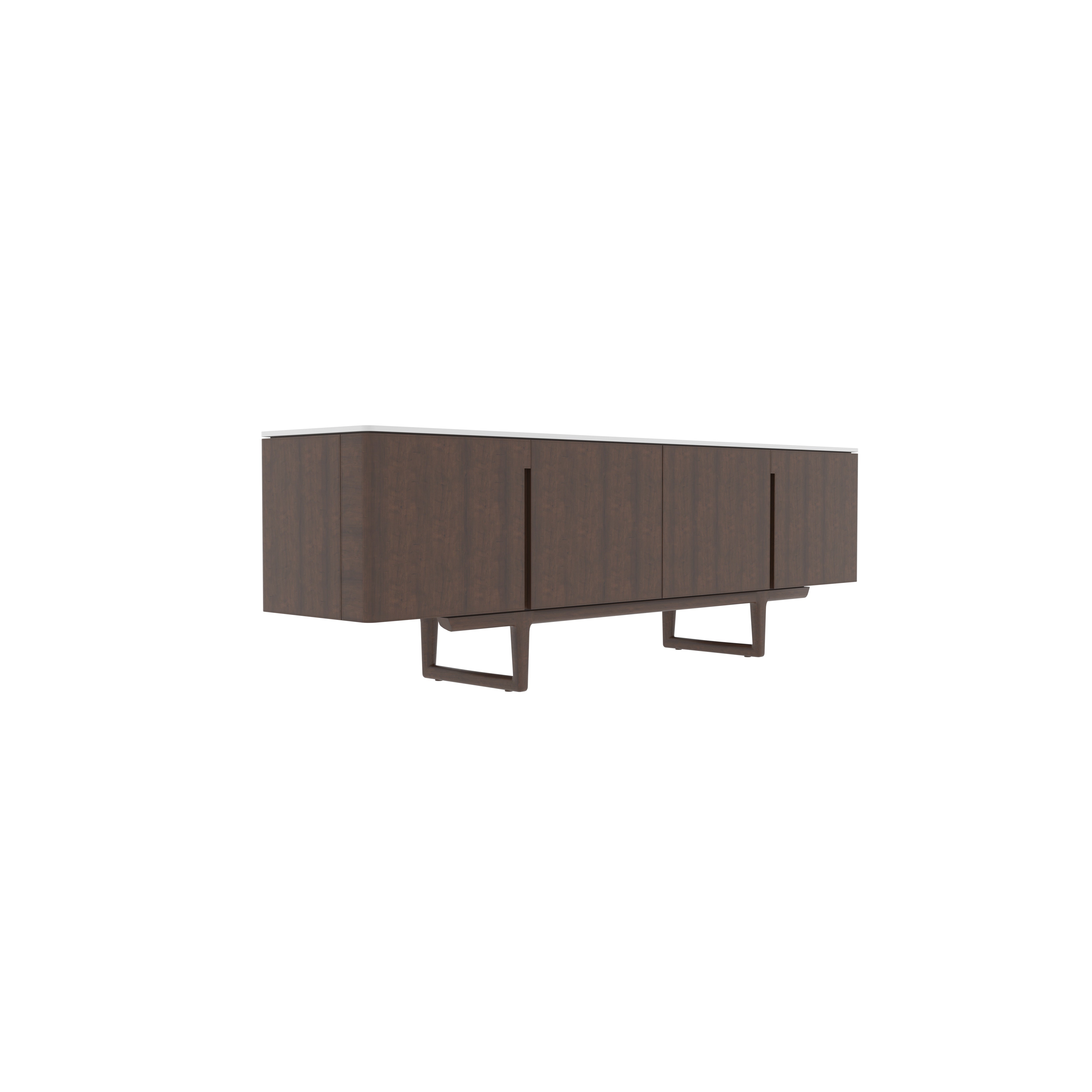 Modern Two-Tone TV Stand - White Top Entertainment Console with Storage Tv stand