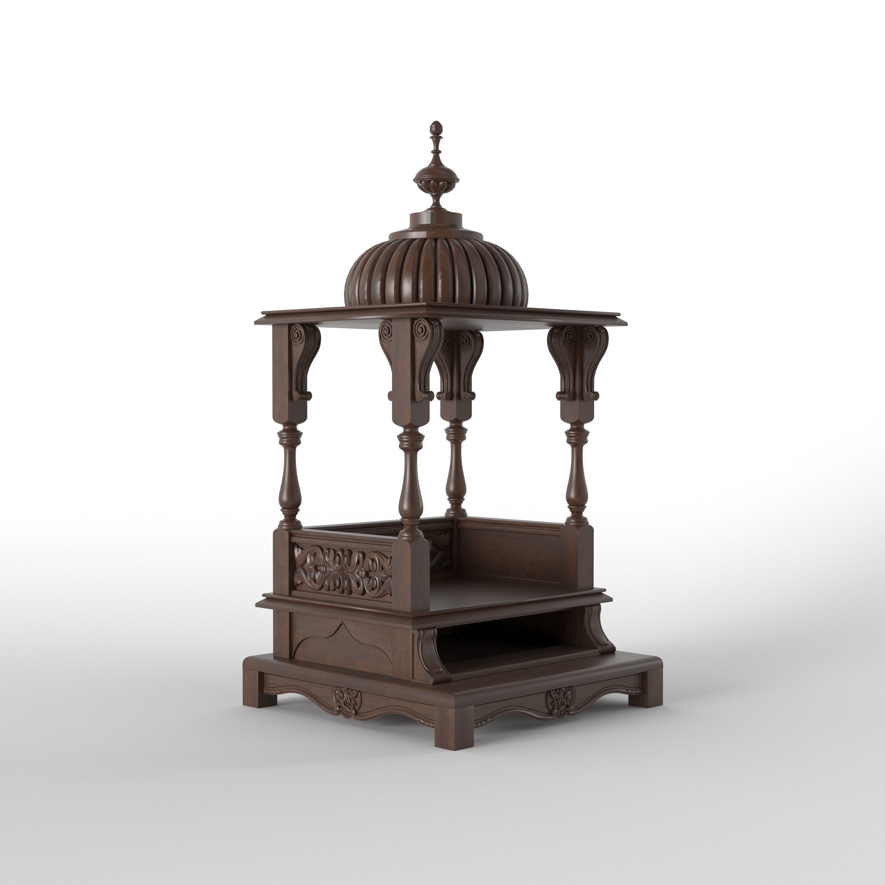Traditional Dome Style Floor Temple Mandir with Pillars Temple
