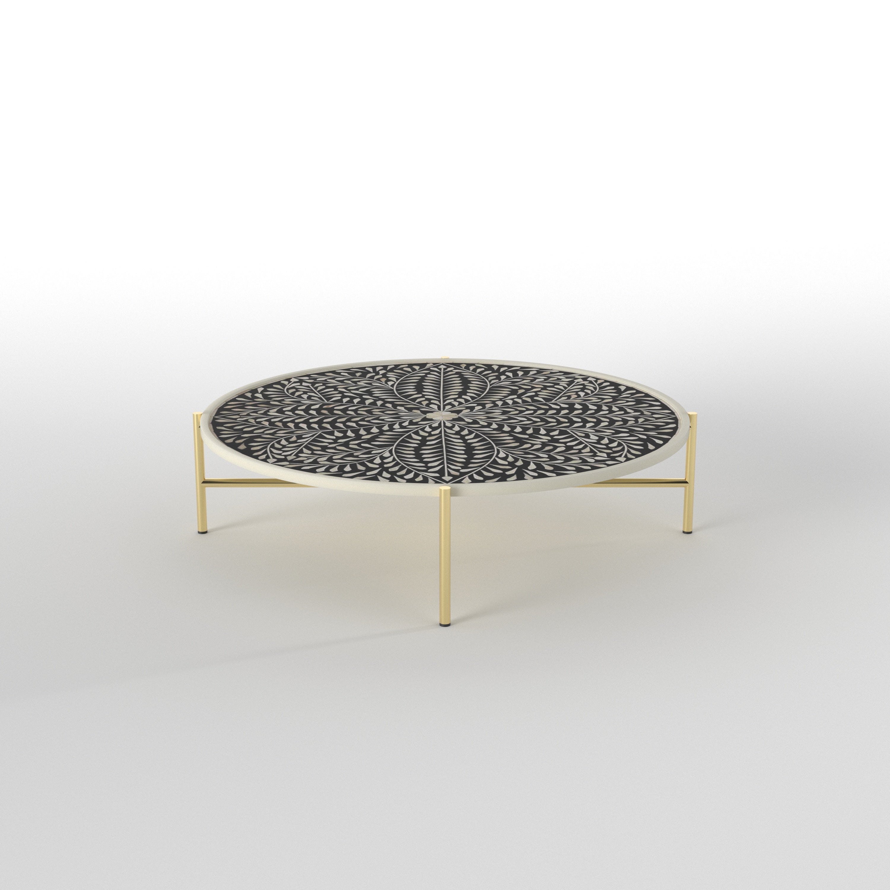 Mandala Pattern Coffee Table - Hand-Painted Indian Art Coffee Table