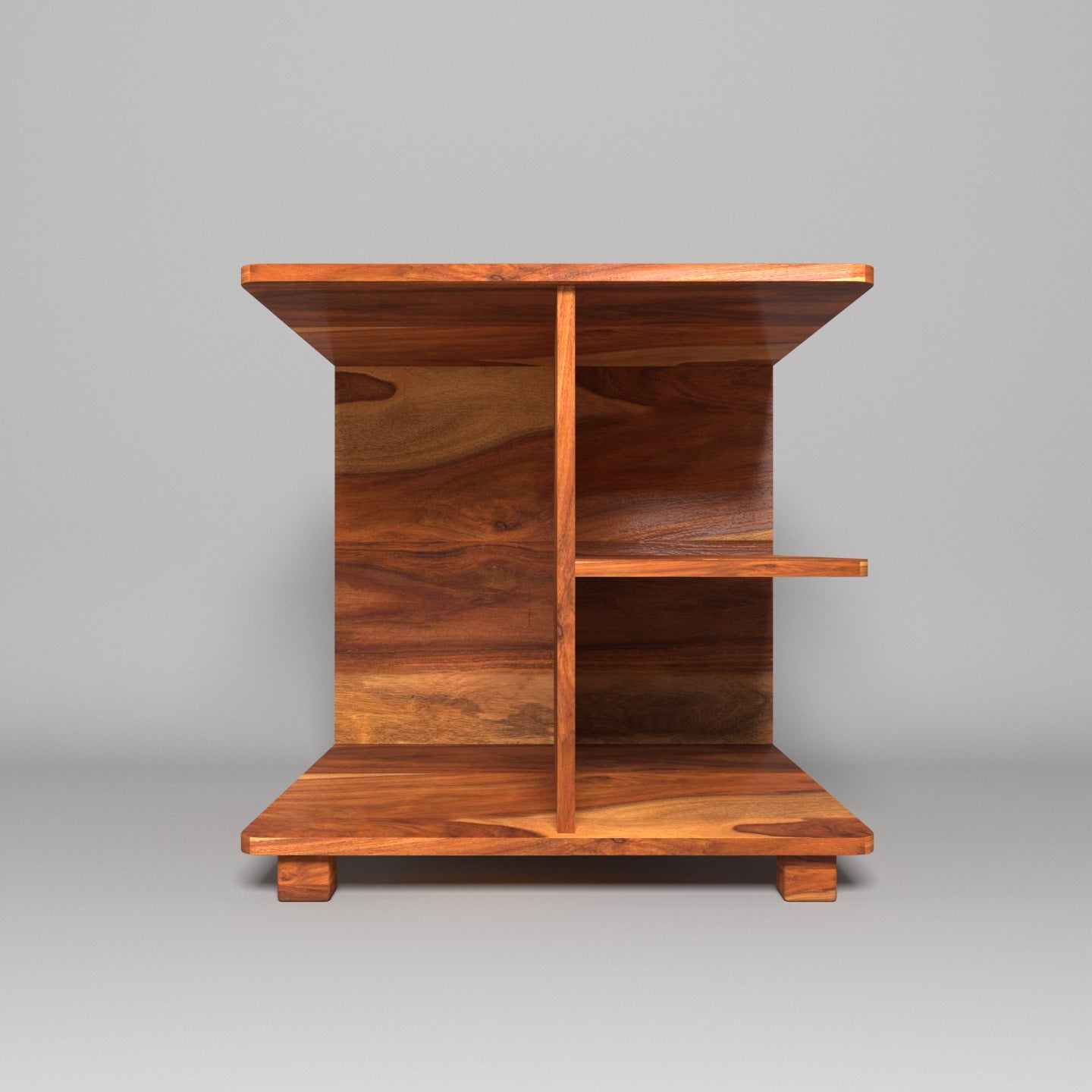 Modern Attractive Sheesham Wooden Book Rack for Home End Table