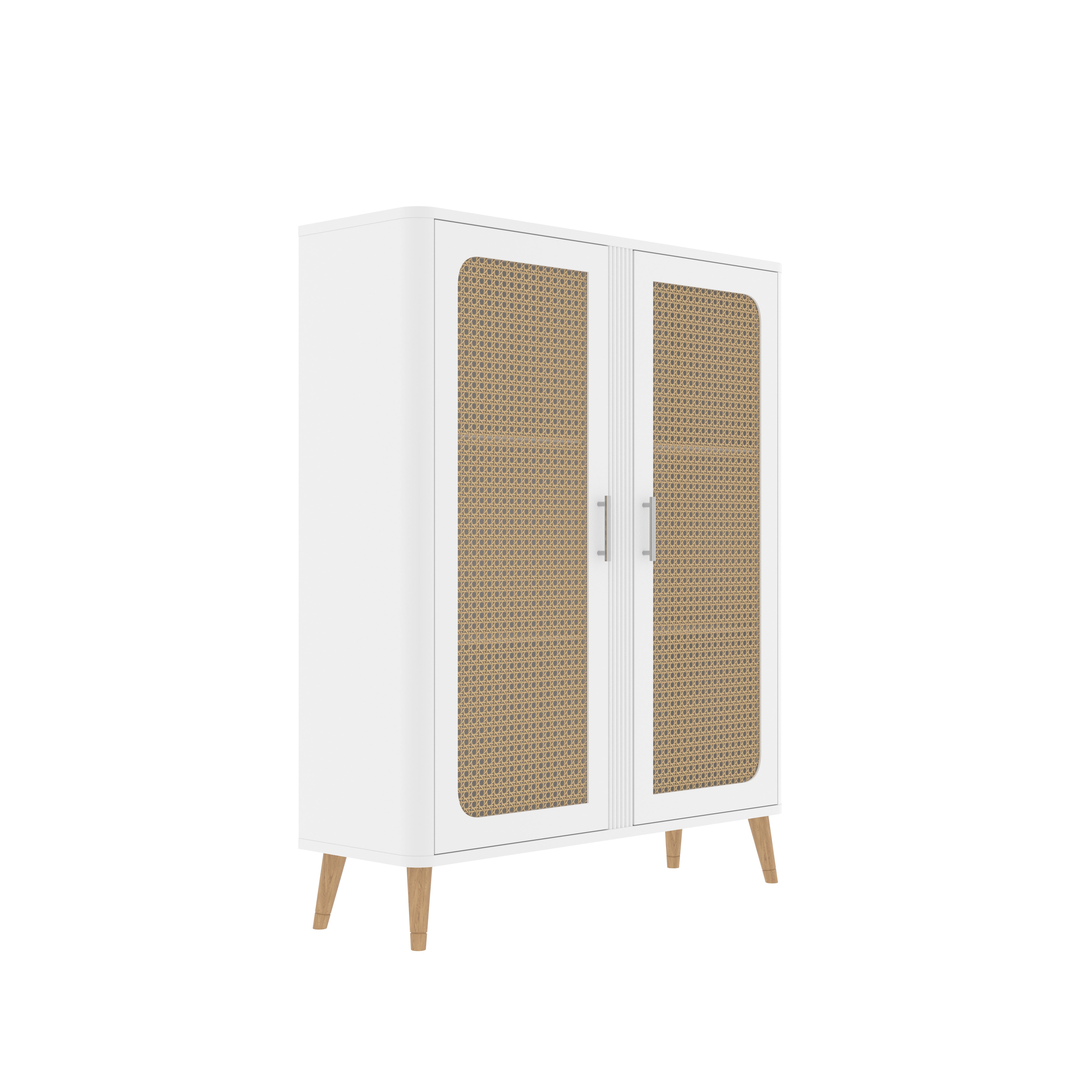 Berlin Contemporary Cabinet with Cane Panels Wardrobe
