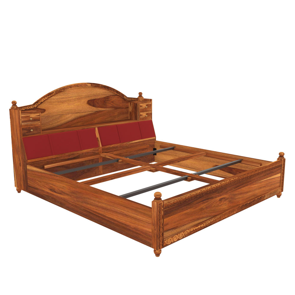 Sheesham wood Traditional Storage Bed