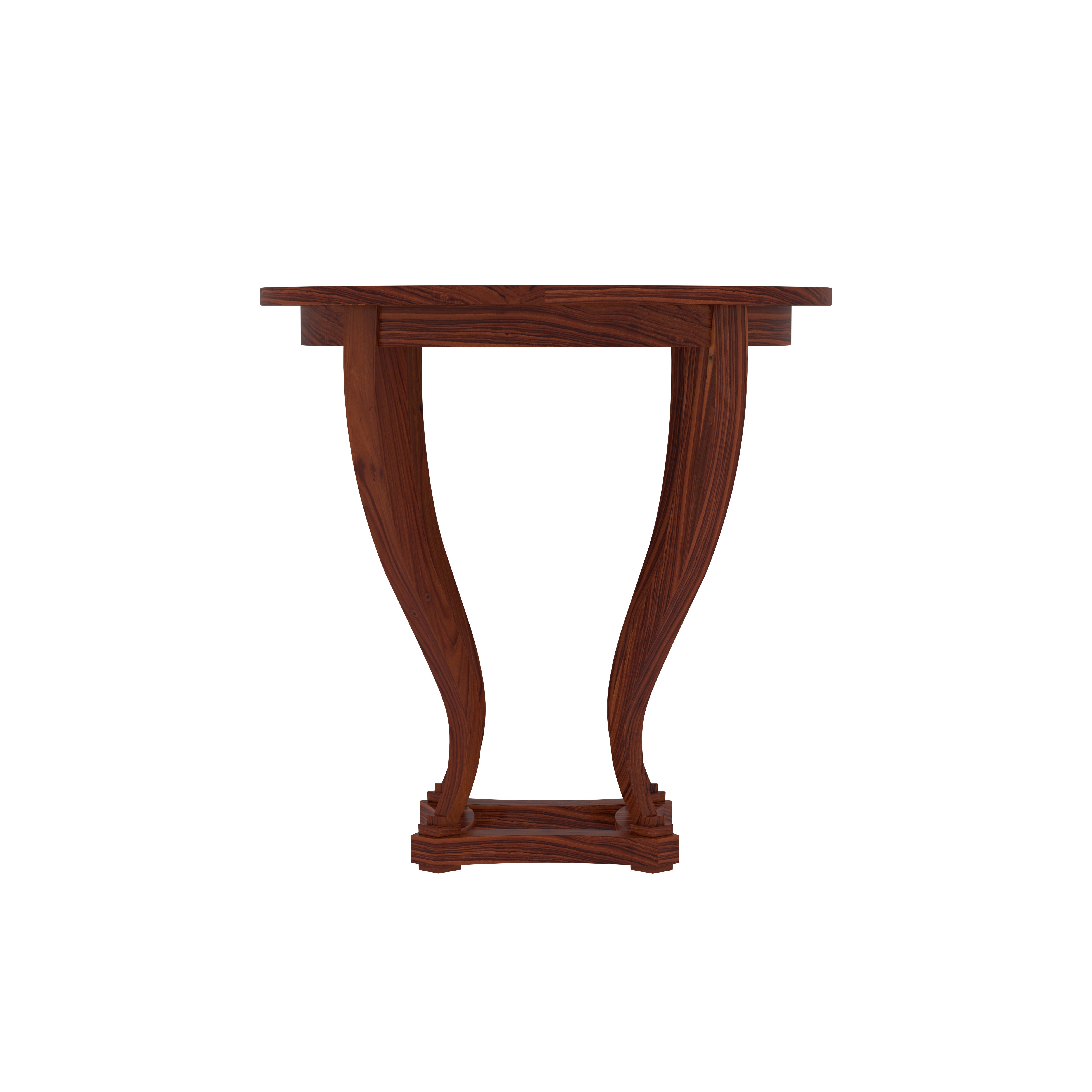 Round Side Table with Curved Cabriole Legs End Table