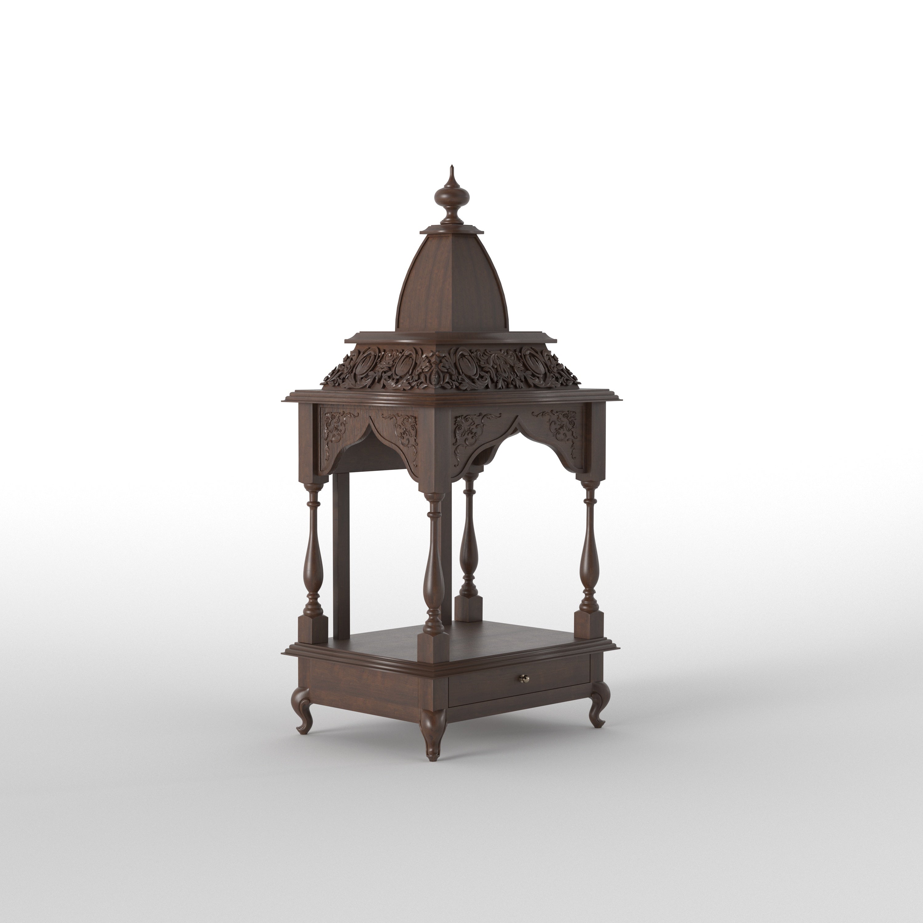 Luxury Tabletop Temple Mandir with Ornamental Dome Design Temple