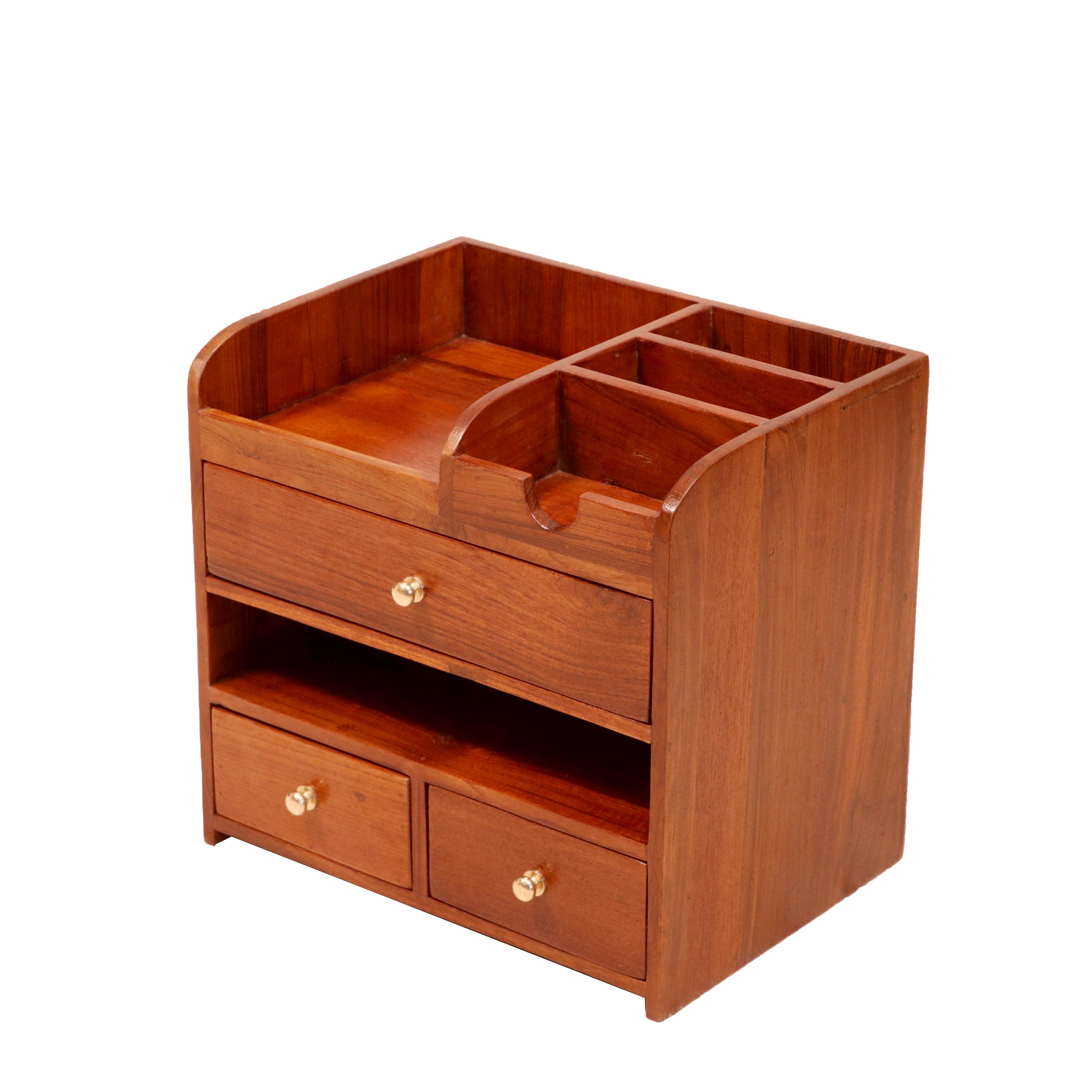 Eternally Multi-Storage Natural Handmade Wooden Desk Organizer for Office Desk Organizer