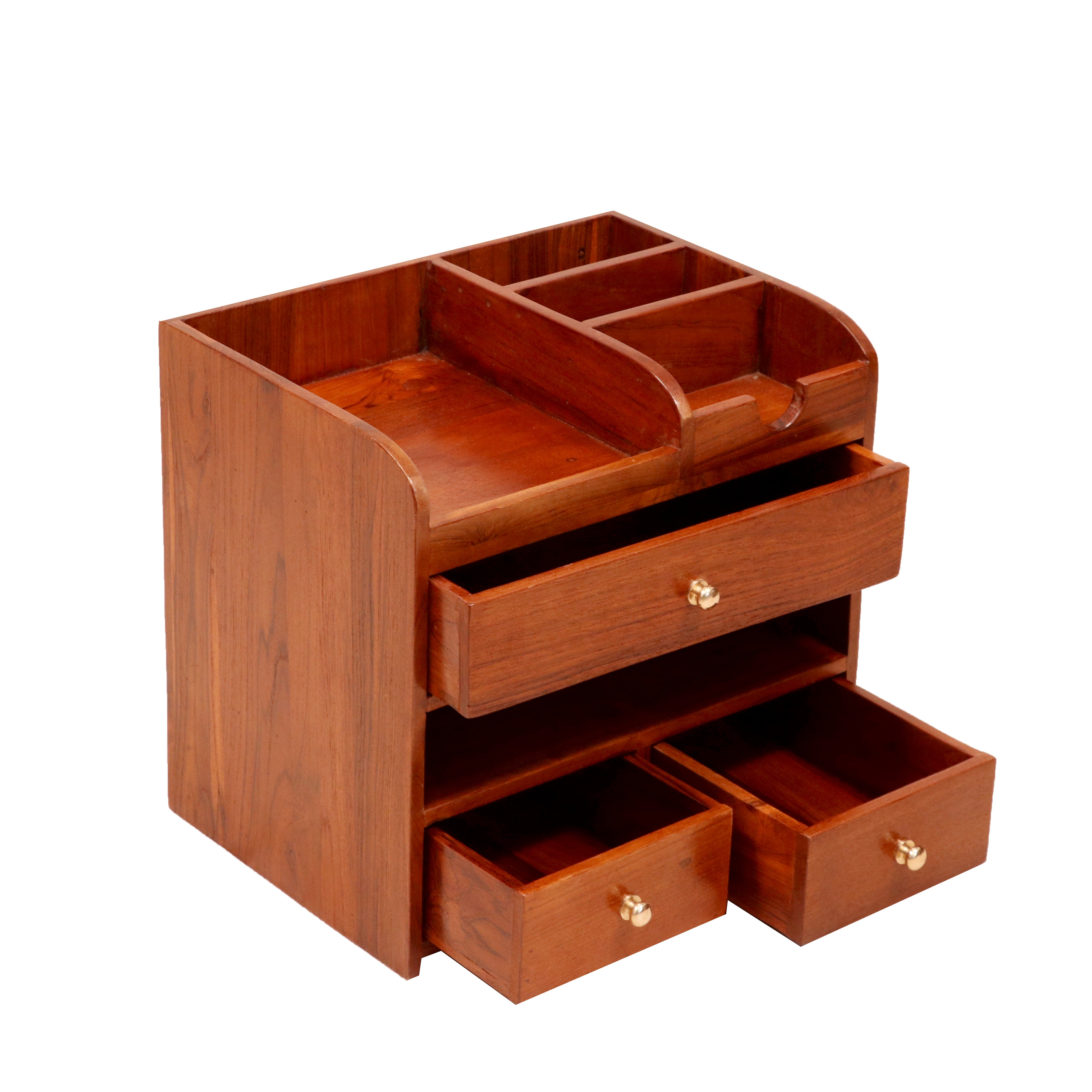 Eternally Multi-Storage Natural Handmade Wooden Desk Organizer for Office Desk Organizer