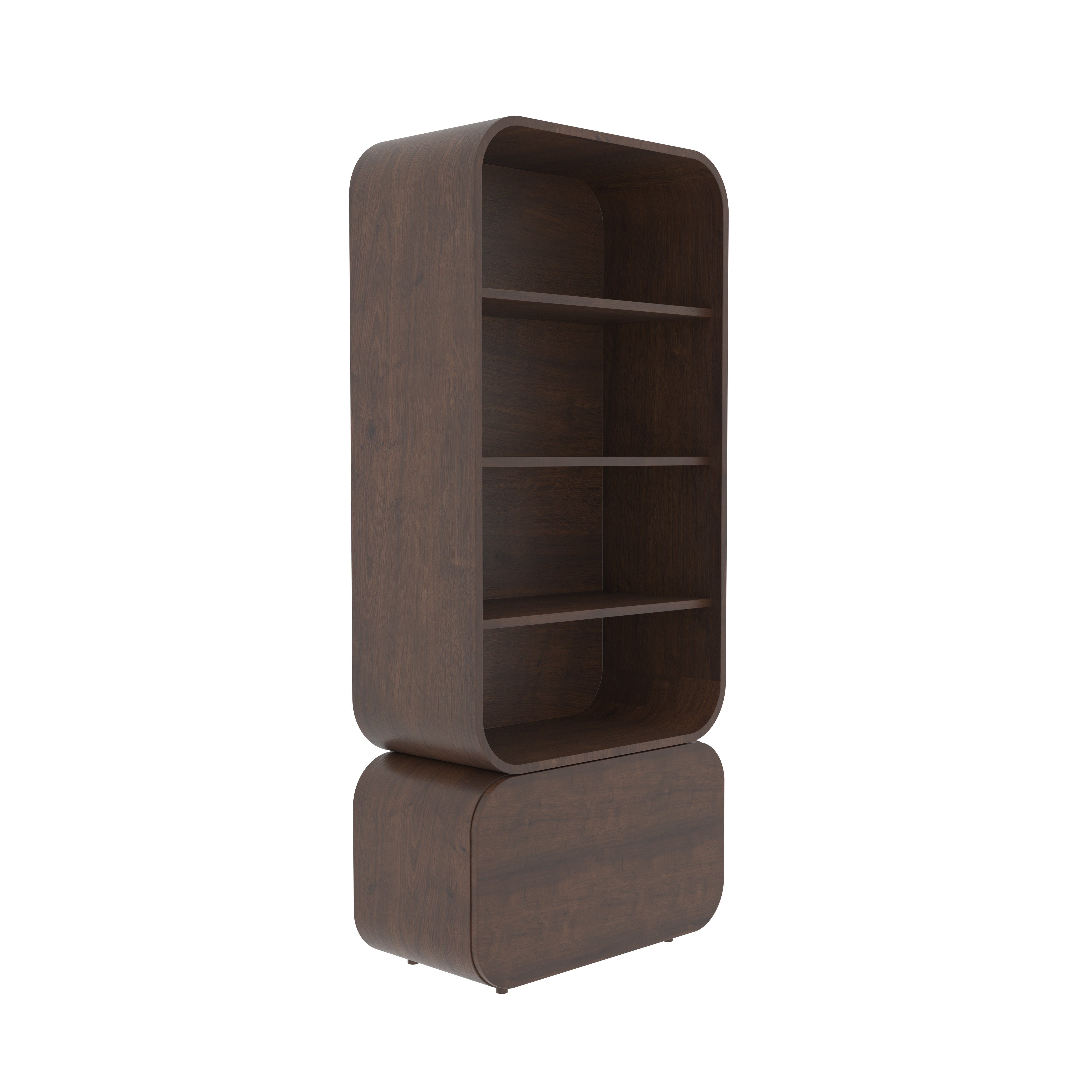 Novarro Luxe European Designer Wardrobe with Curved Display Shelves and Contemporary Storage Base Wardrobe