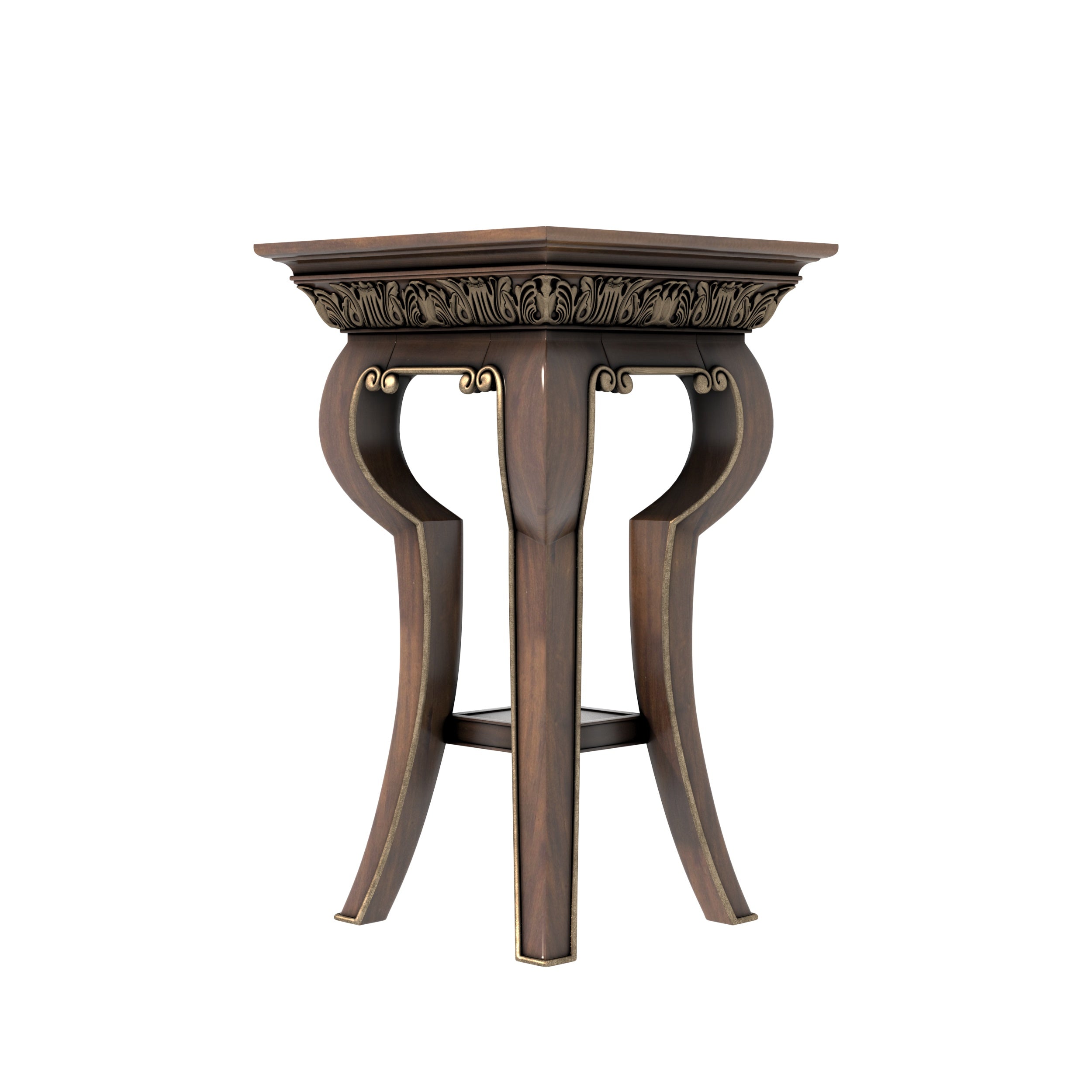 Ornate Side Table with Carved Details & Cabriole Legs End Table