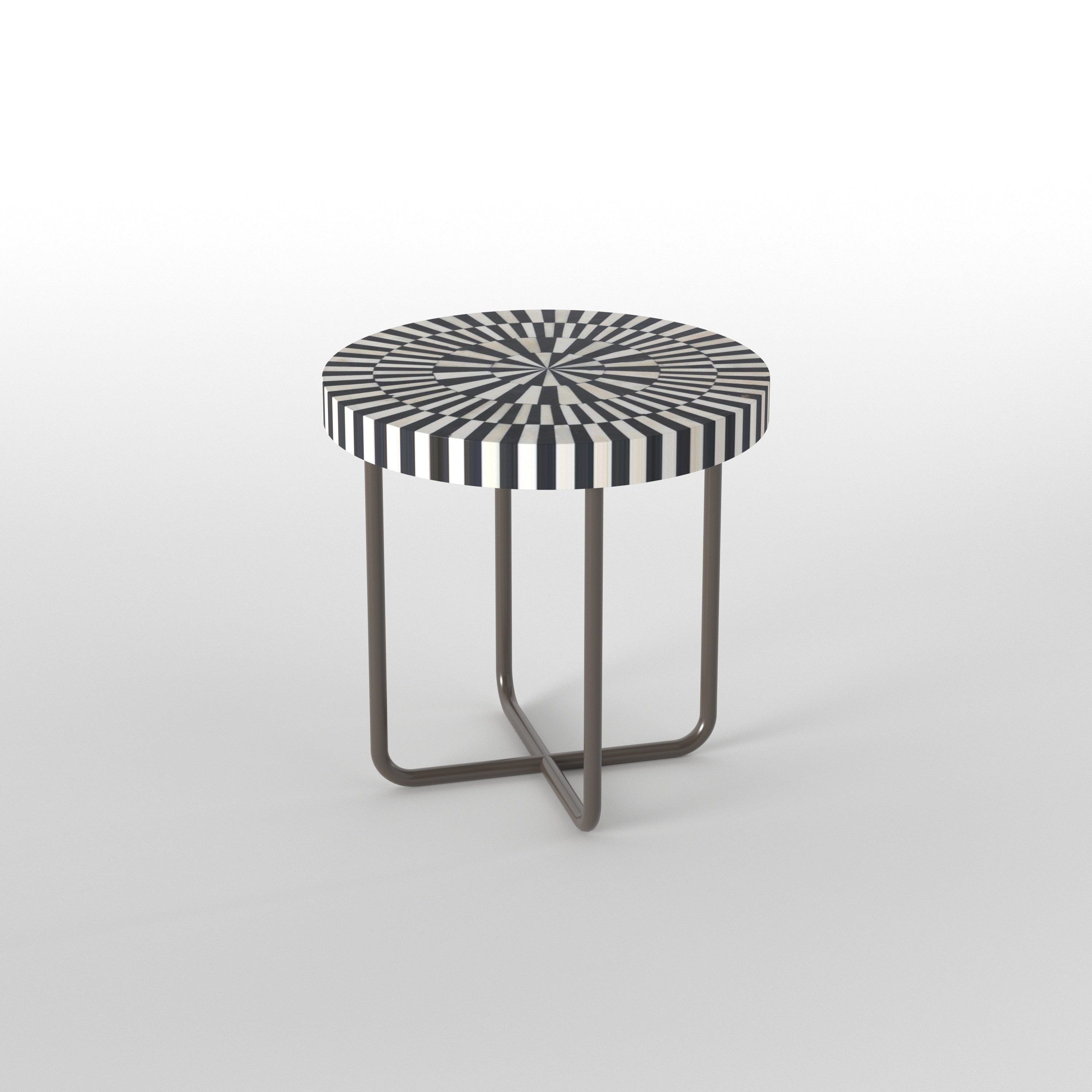 Optical Illusion Side Table - Hand-Painted 3D Design End Table