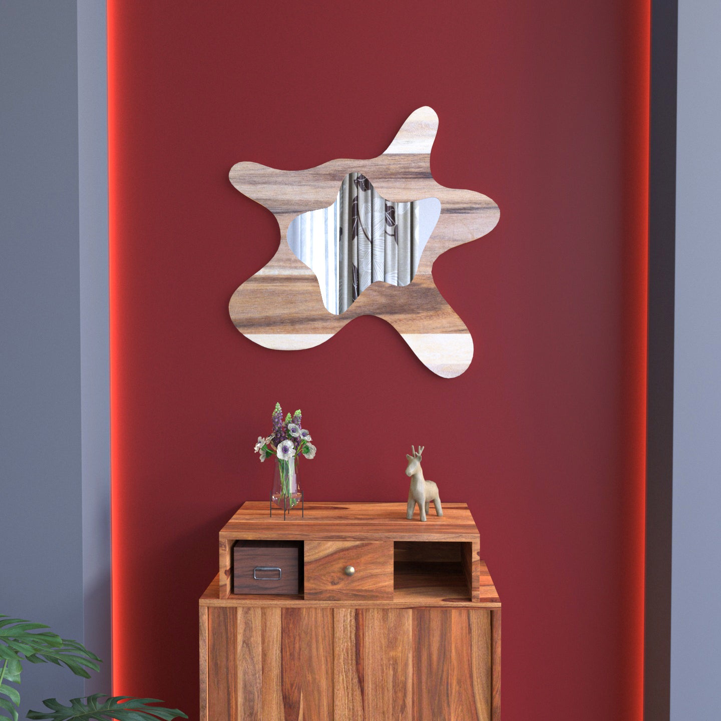 Metallica Multiangle Sheesham Wooden Premium Mirror Mirror