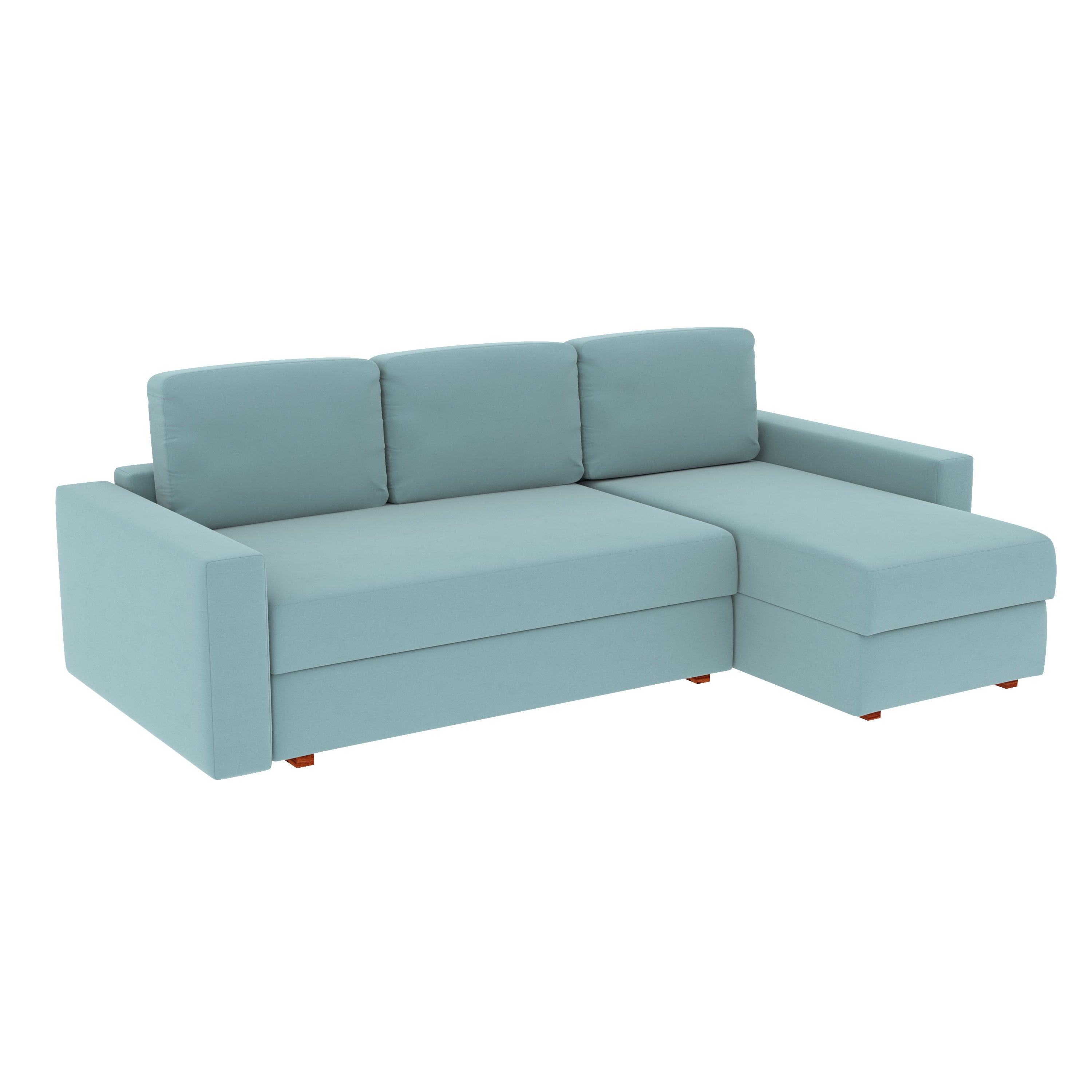 Navvy Blue Pastel Coloured with Premium Comfort L Shaped 3 Seater Sofa Set for Home Sofa