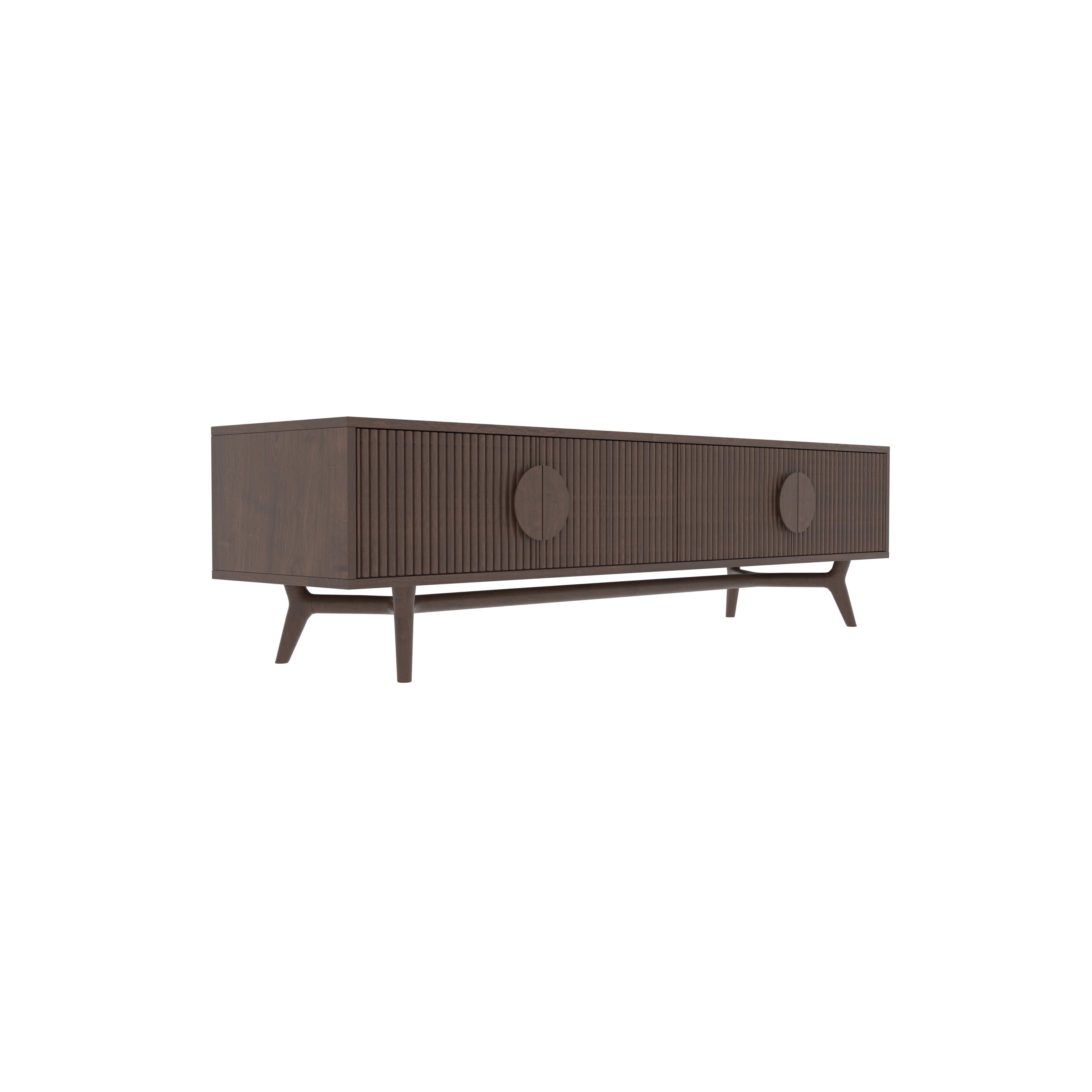 Textured Panel TV Stand - Mid-Century Modern Entertainment Unit Tv stand