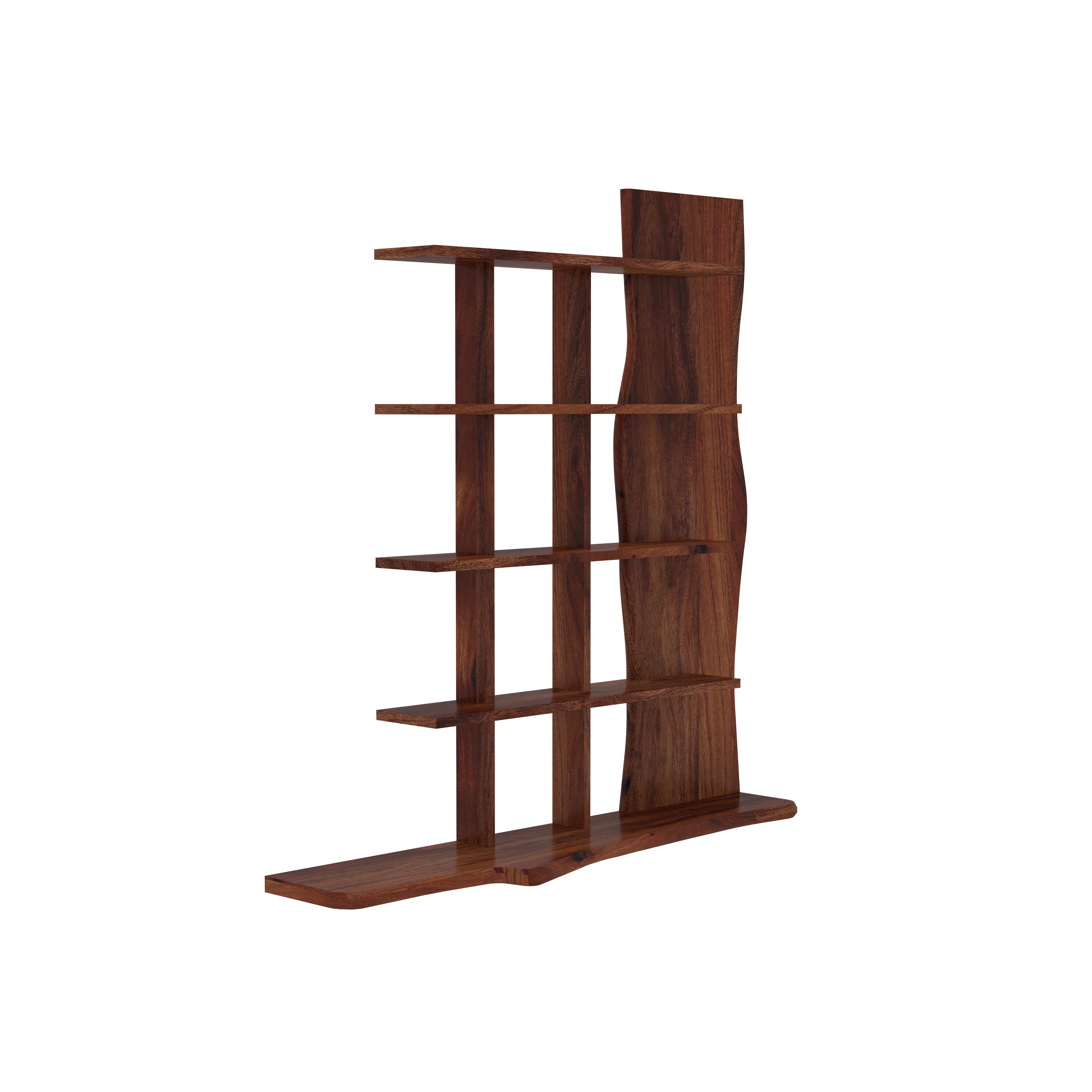 Wall-Mounted Display Shelf with Live Edge Panel Wall Rack
