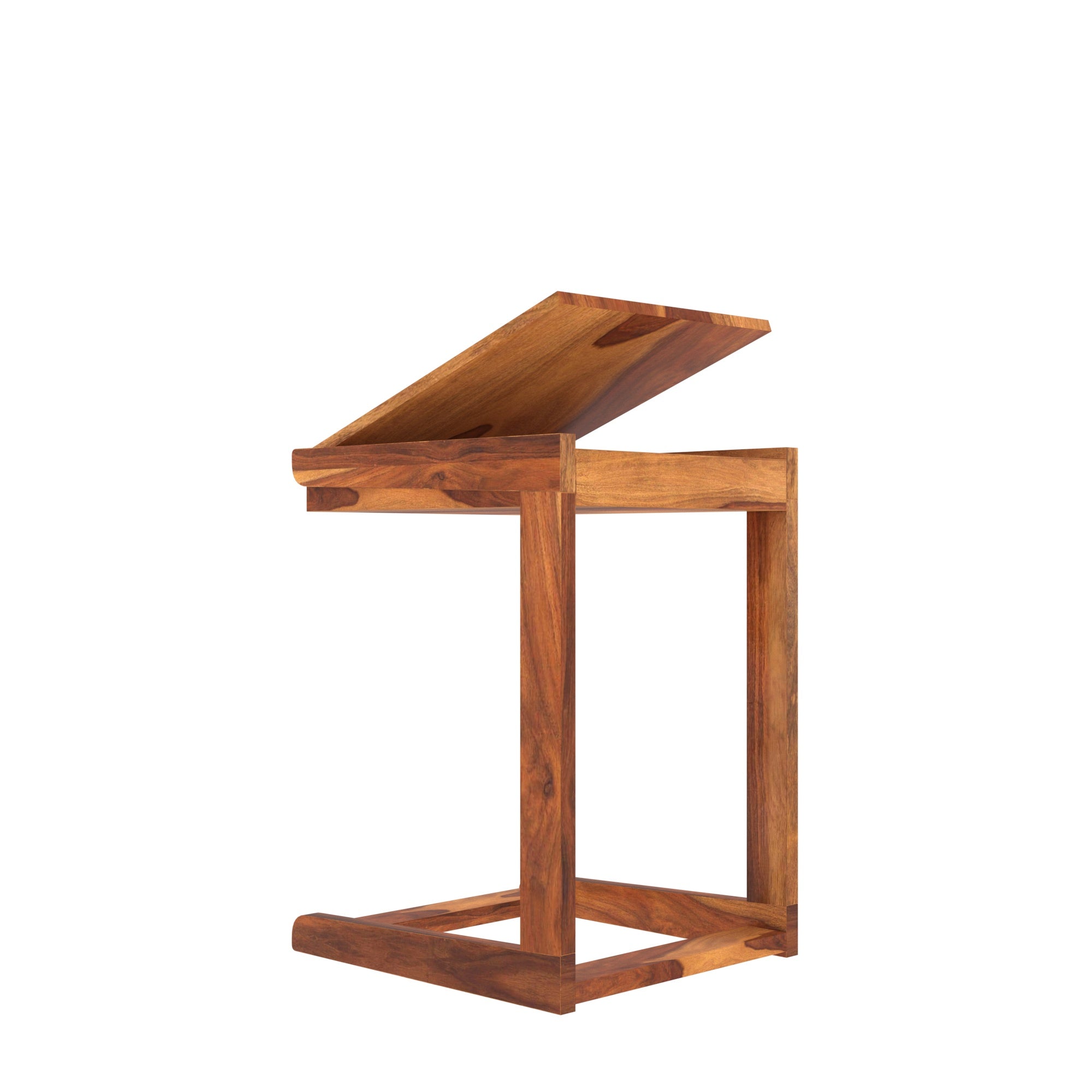 Antique Vintage Natural Finish Wooden Handmade C Table C Table
