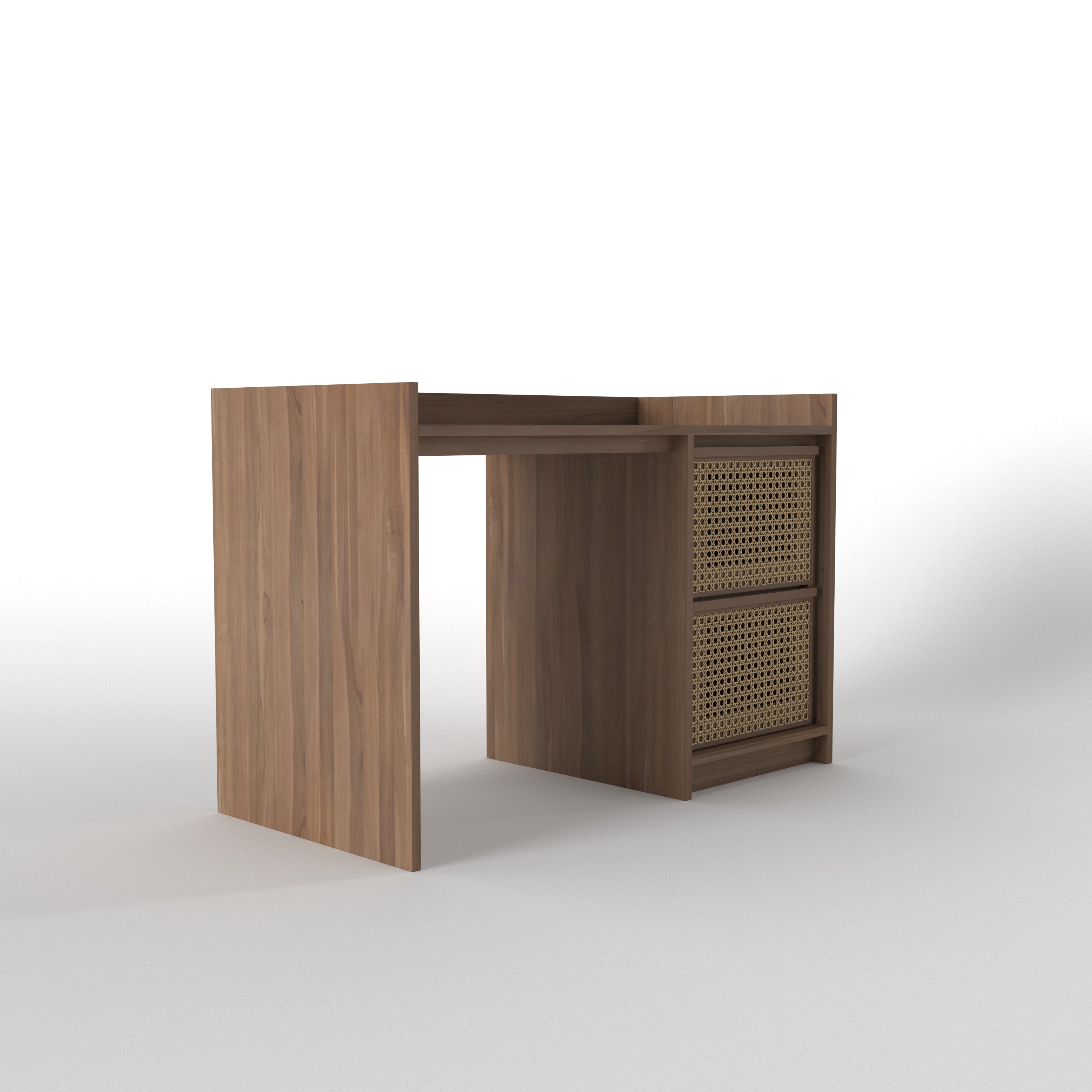 Modern Study Desk with Cane Drawer Storage Study Table