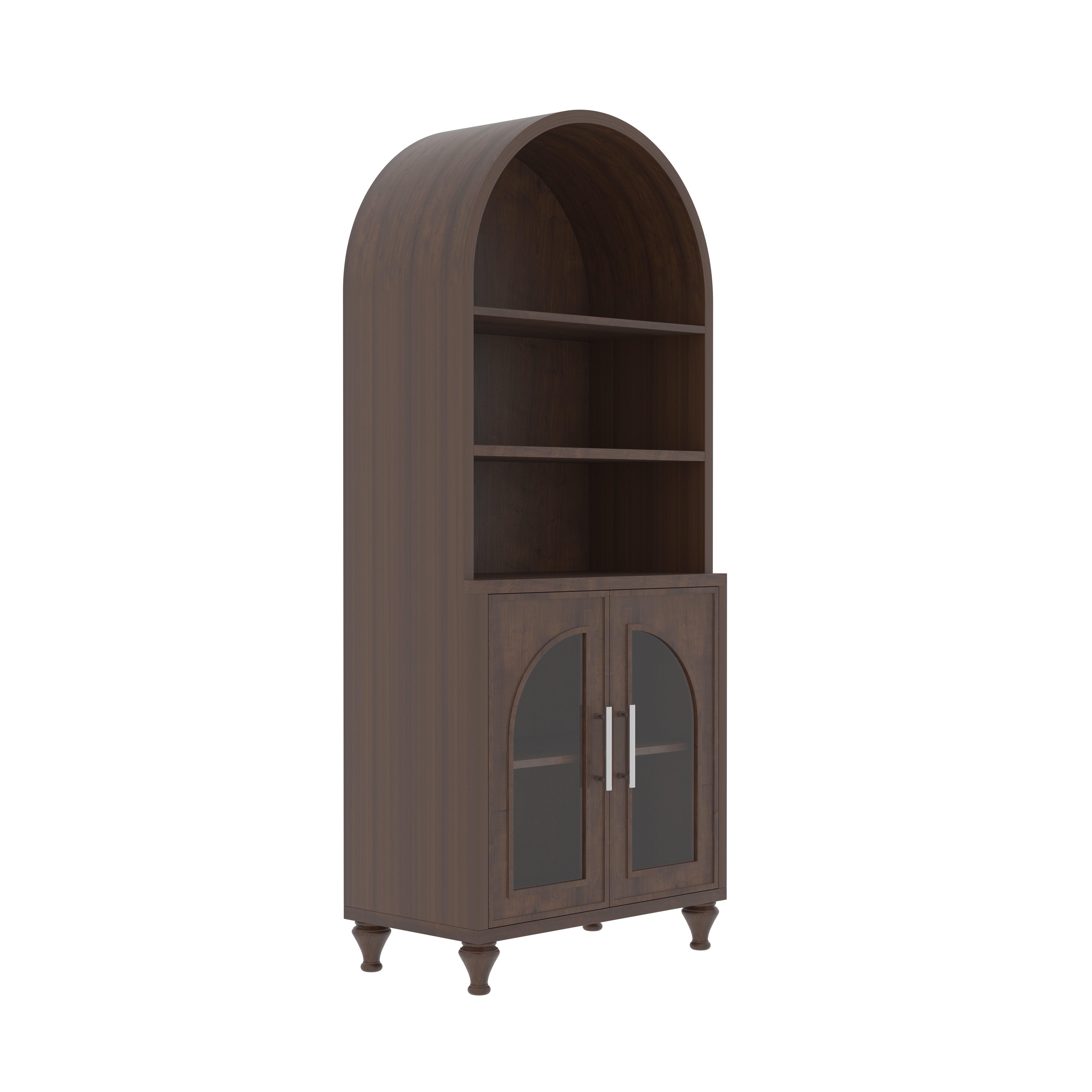 Rovello Arco European Luxury Wardrobe with Grand Arch Display Shelves and Glass Door Cabinet Storage Wardrobe