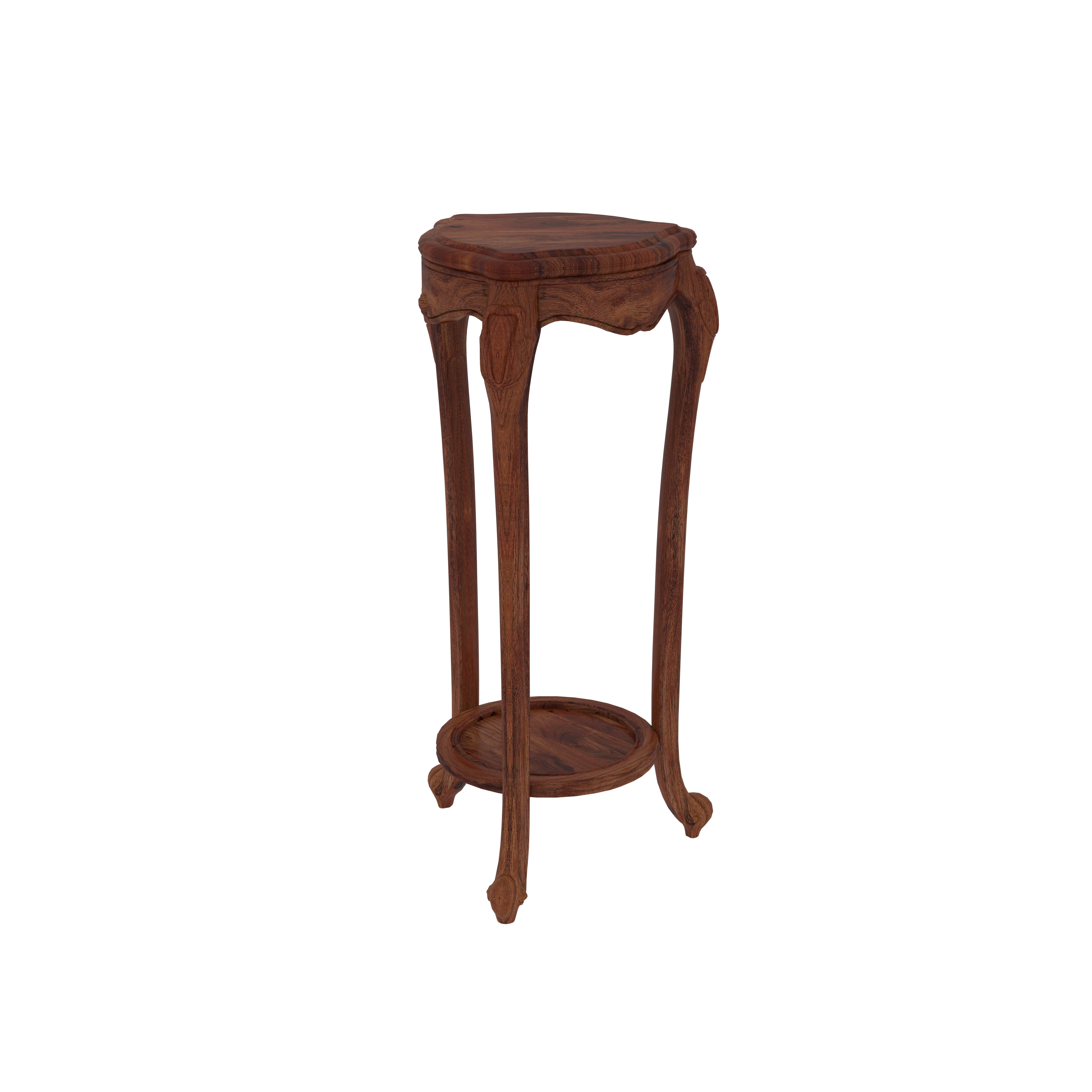 Aurevielle European Luxury Pedestal Cabinet with Sculpted Wooden Base and Decorative Display Stand End Table