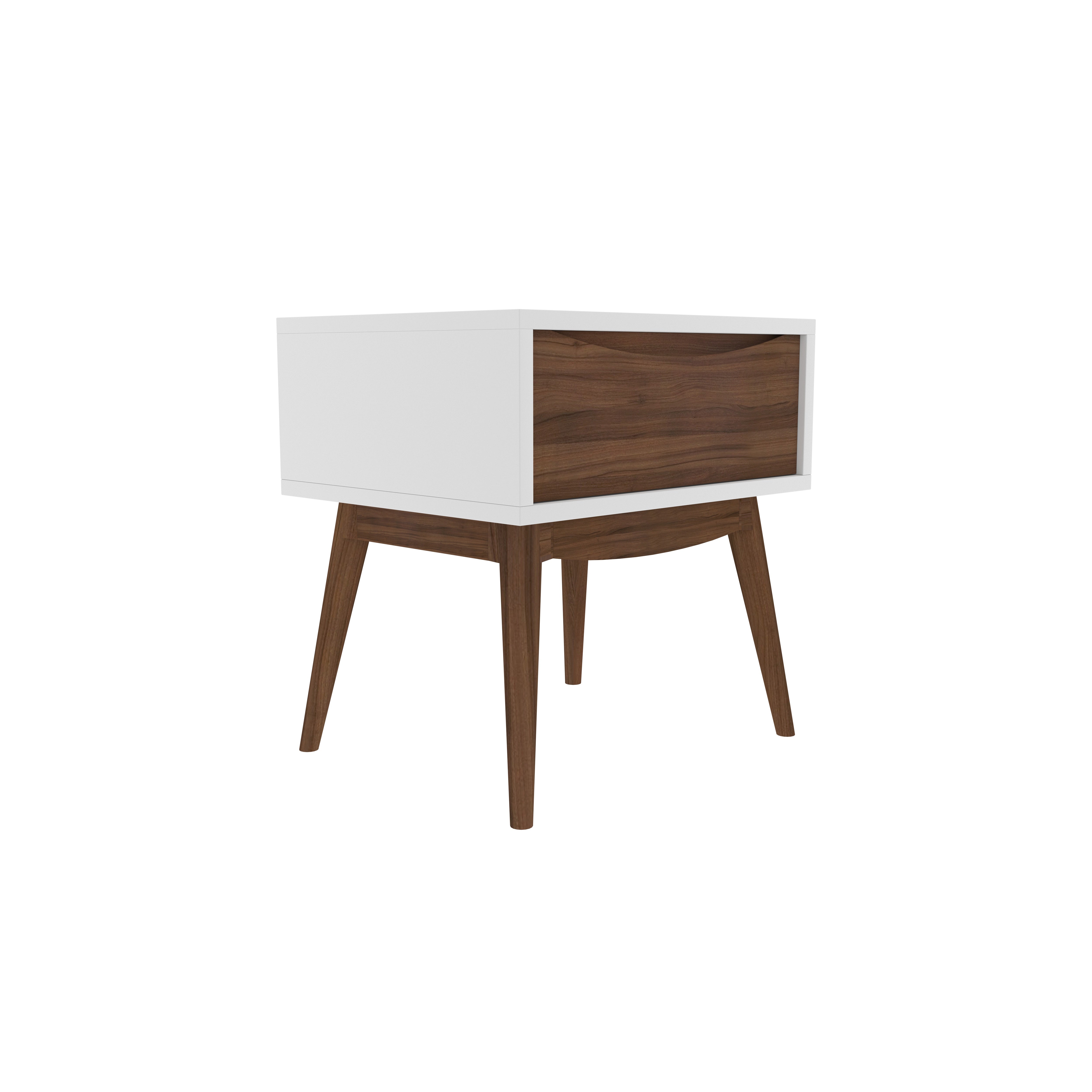 Mid-Century Modern Bedside Table with Single Drawer Bedside