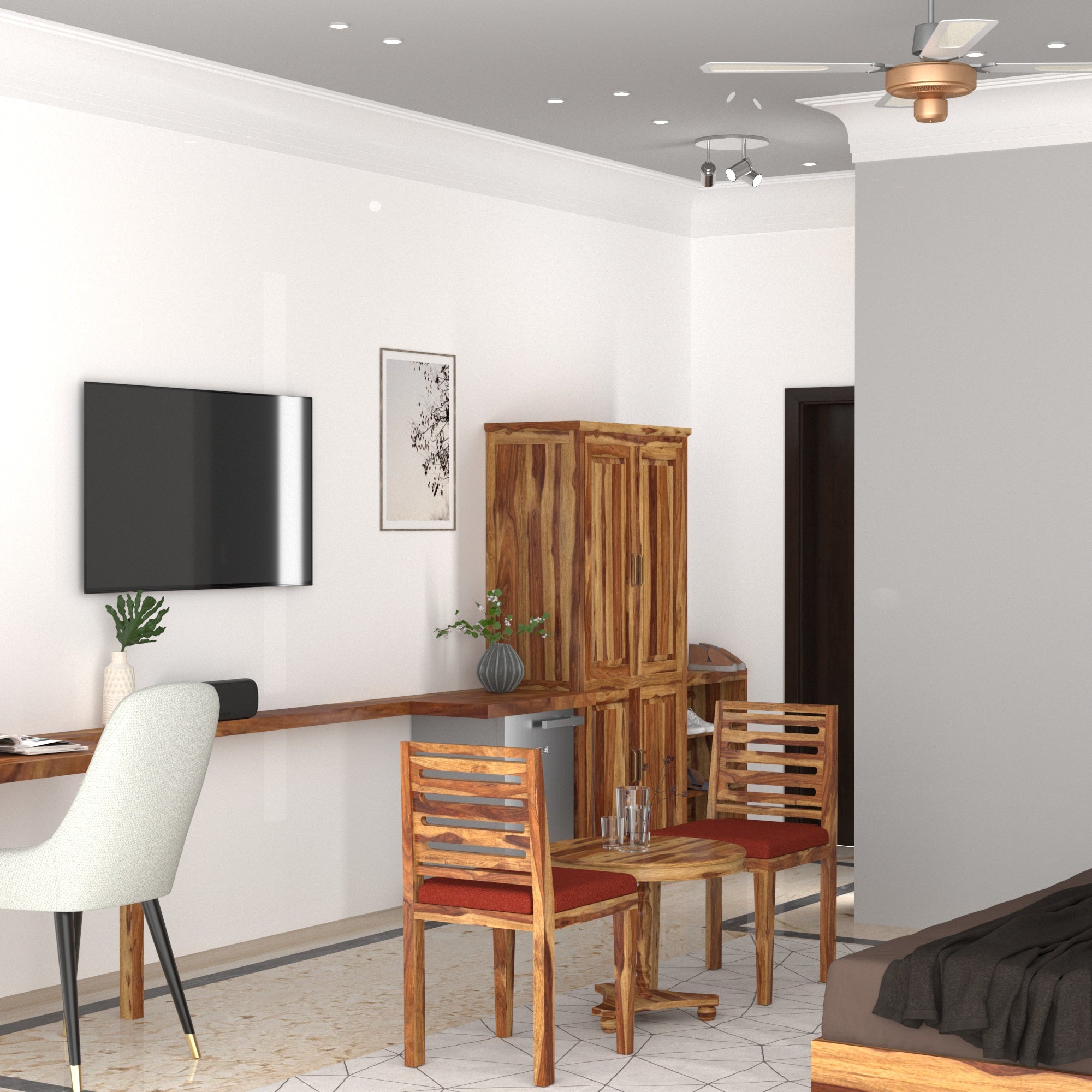 Roger Antique Finished Wooden Handmade Living Furniture Set Bedroom Furniture Sets