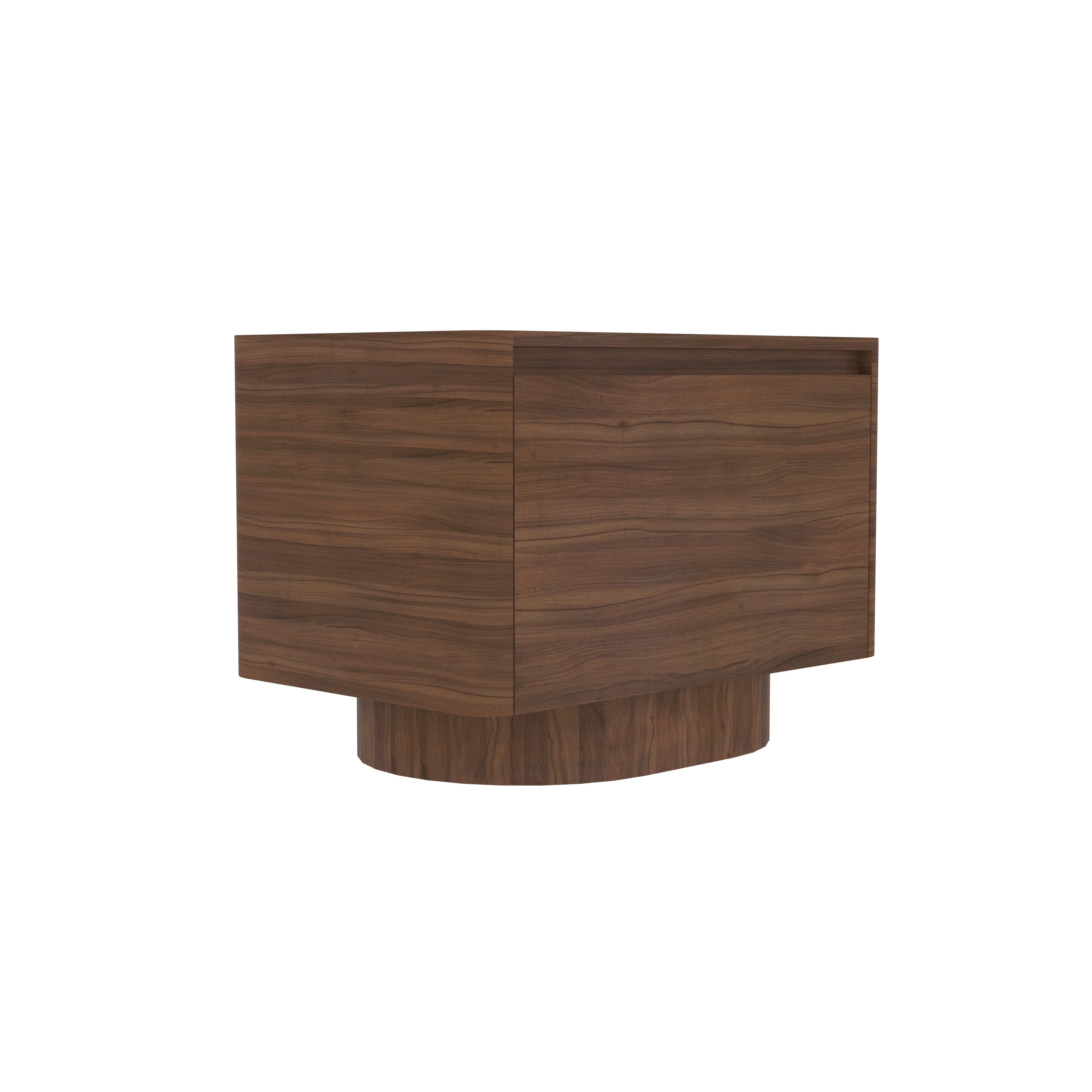 Modern Solid Wood Bedside Table with Single Drawer and Curved Base Bedside