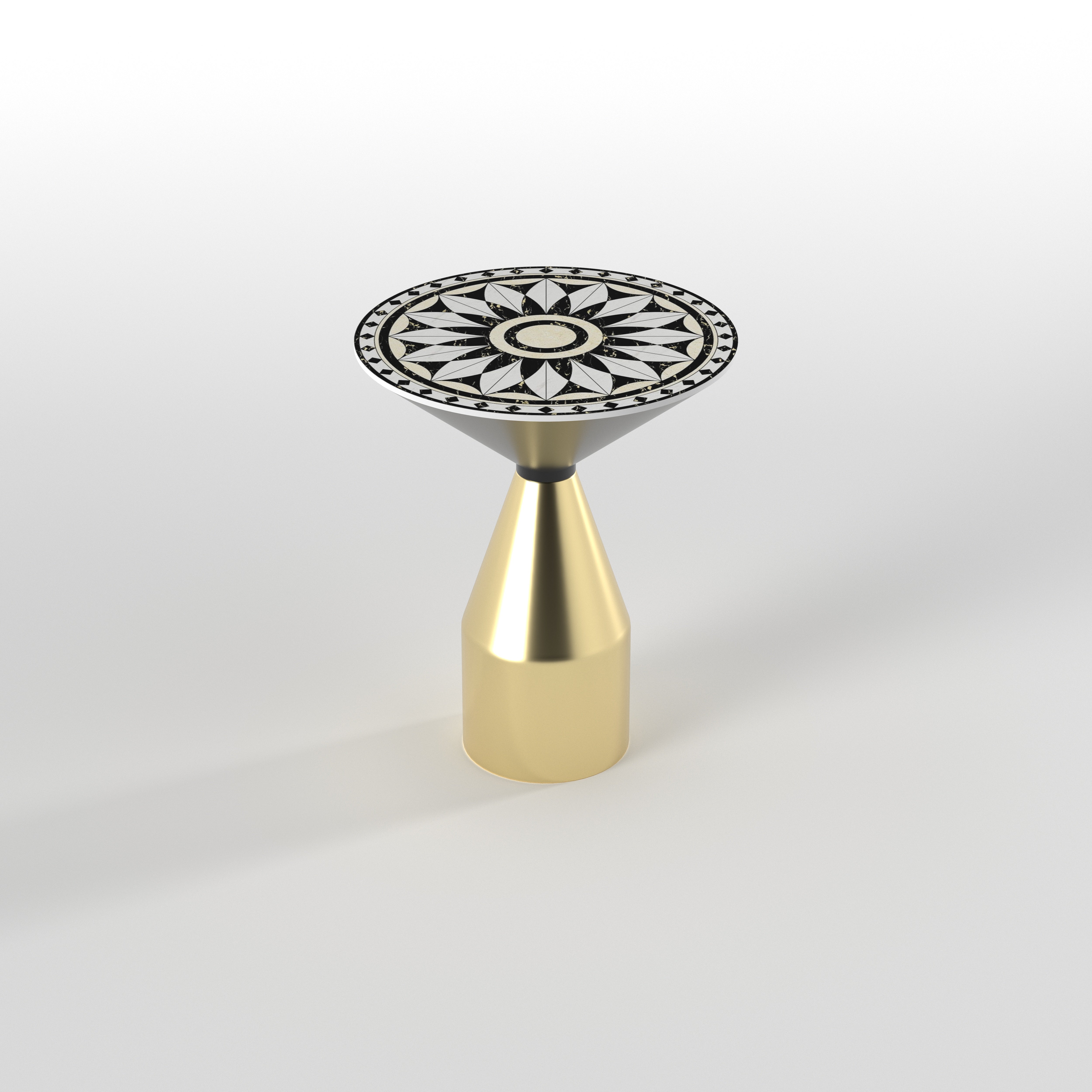 Compass Rose End Table - Hand-Painted Navigational Design End Table