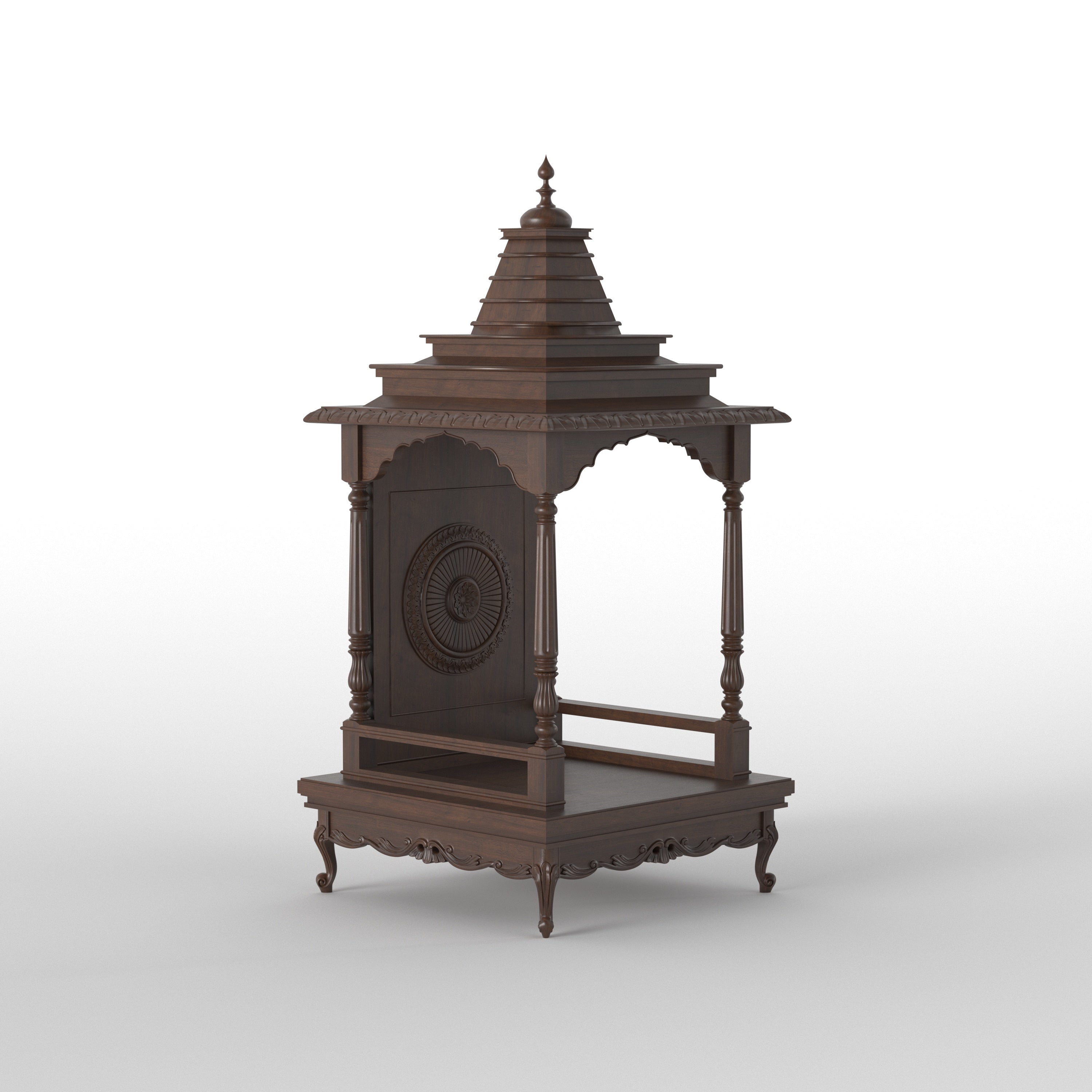 Traditional Tabletop Temple Mandir with Pyramid Roof Design Temple
