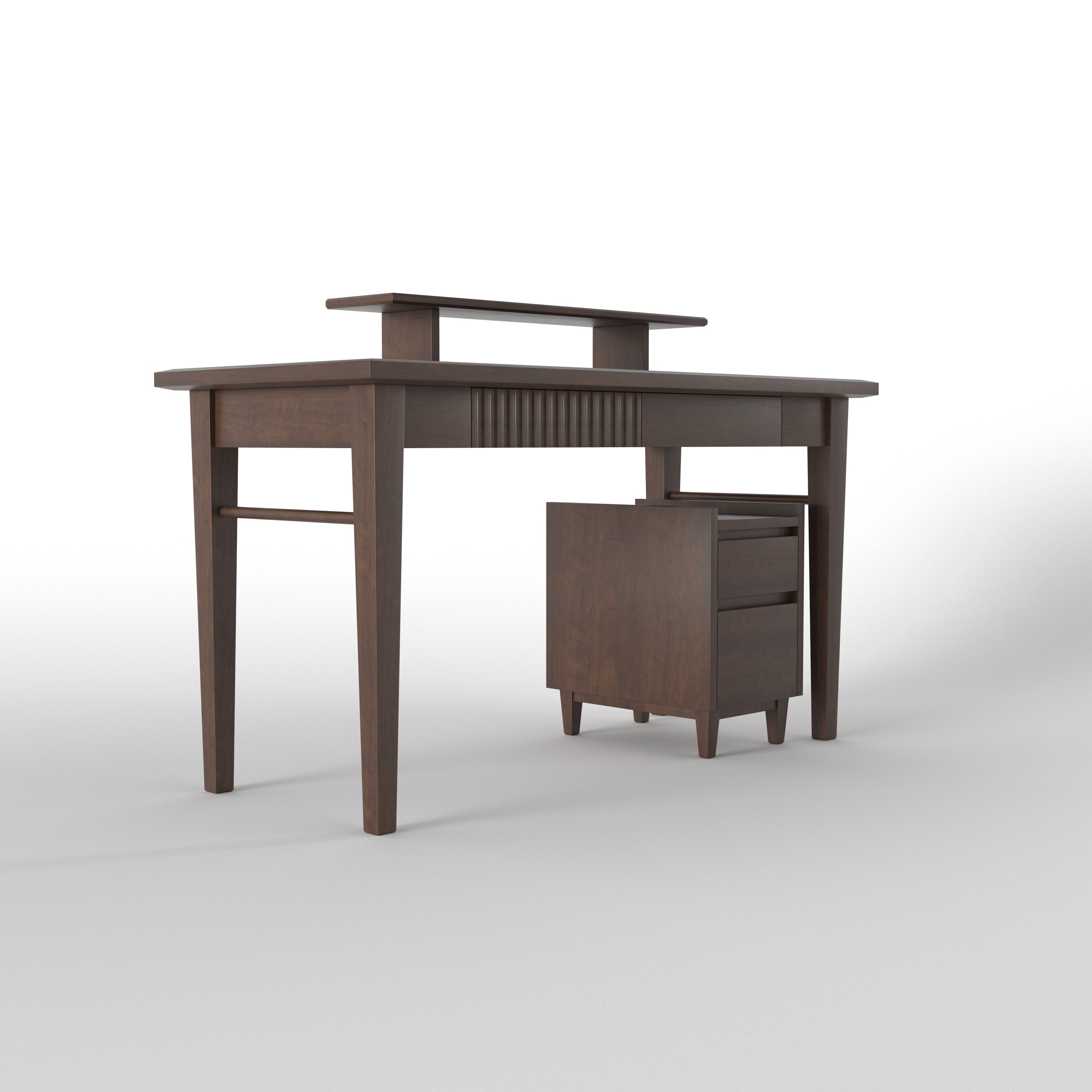Modern Writing Desk with Open Shelf & Mobile Storage Cabinet Study Table