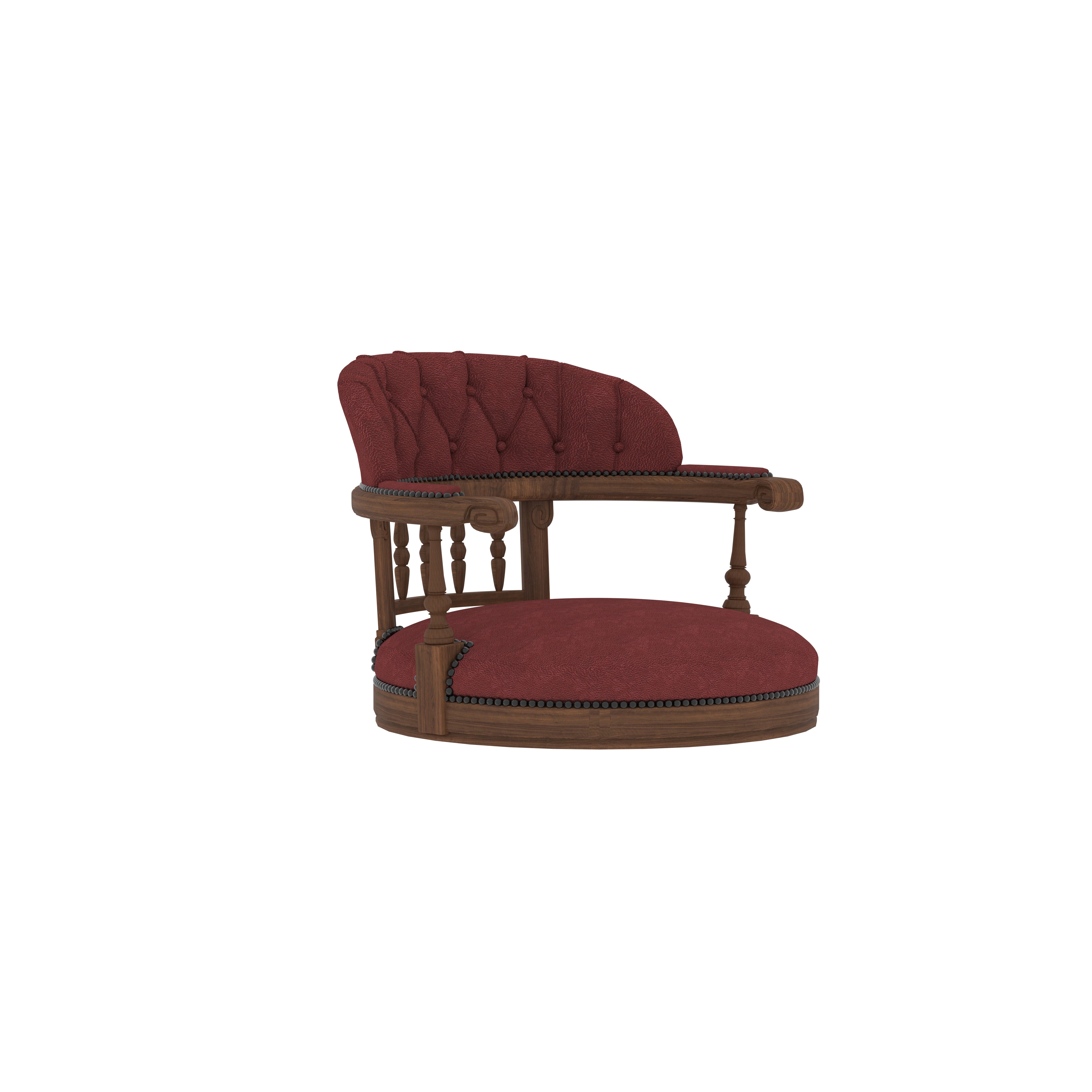 Handcrafted Oval Dining Set - Traditional Wooden Chairs with Red Upholstery (6 Seater) Japanese Dining Set