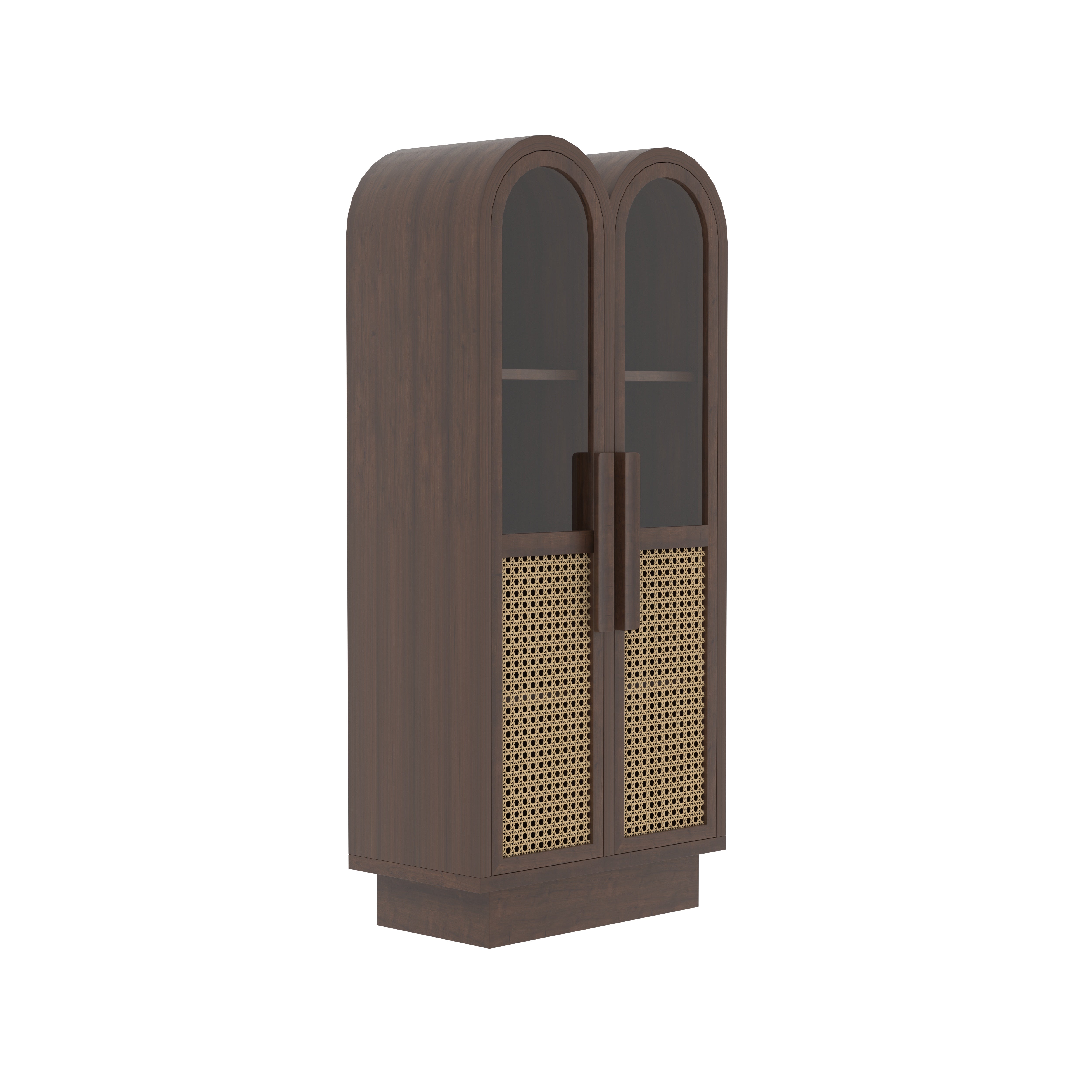 Virello Duomo European Luxury Wardrobe with Twin Arch Display, Artisan Cane Panels, and Contemporary Storage Cabinet Wardrobe