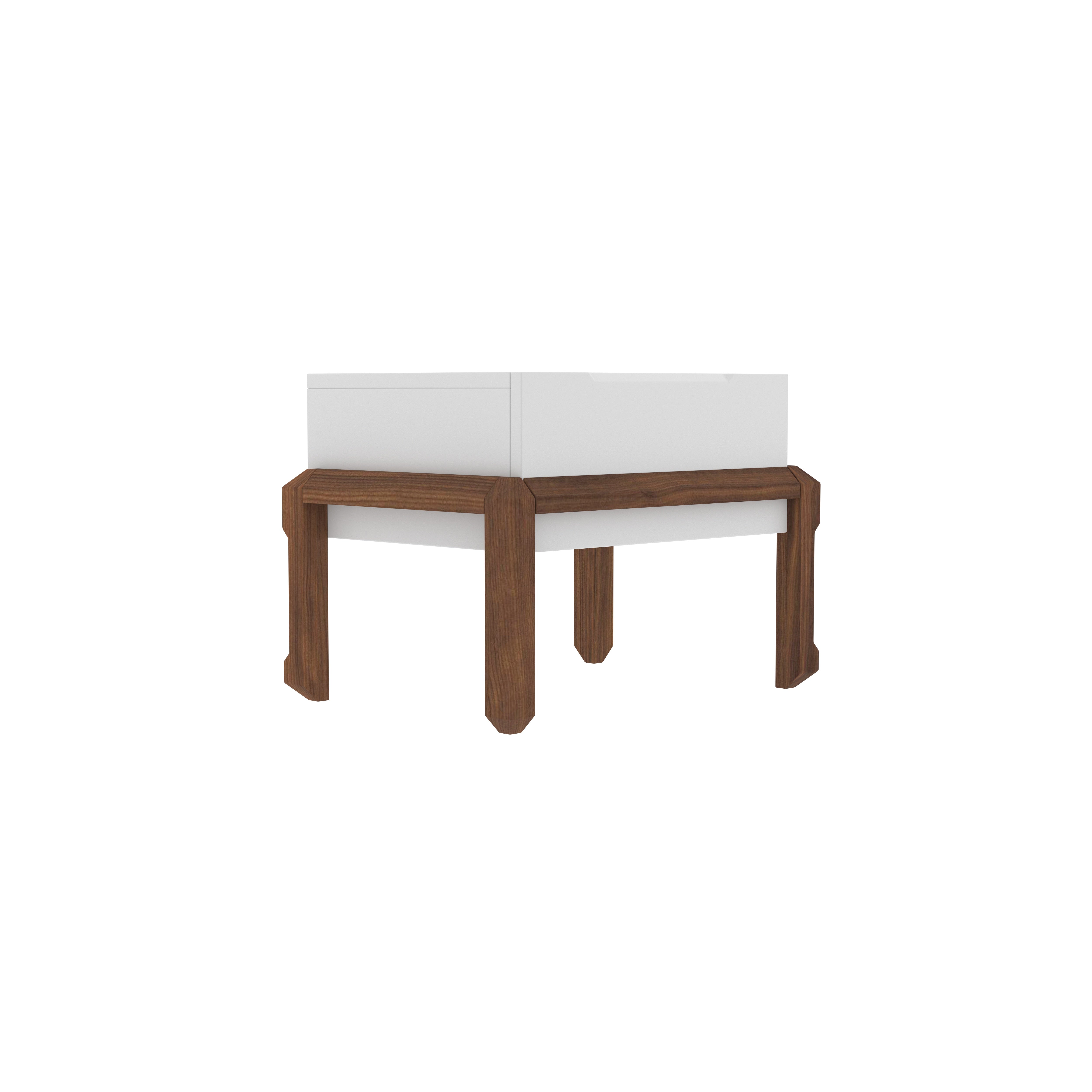 Scandinavian Style Single Drawer Bedside Table with Rounded Edges Bedside